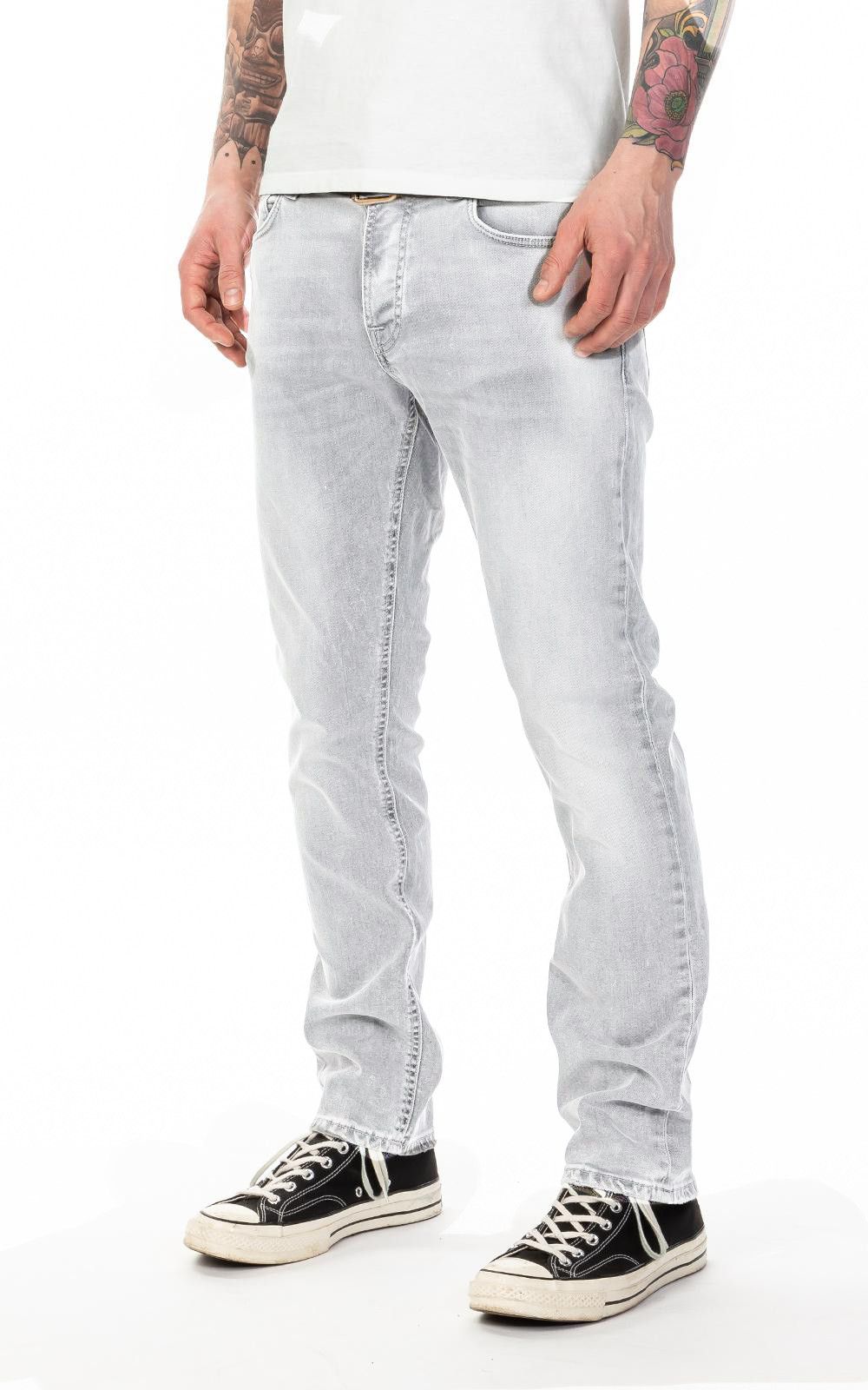 Grim Tim Sunbleach Grey Jeans Size 31 / 34 Button Fly