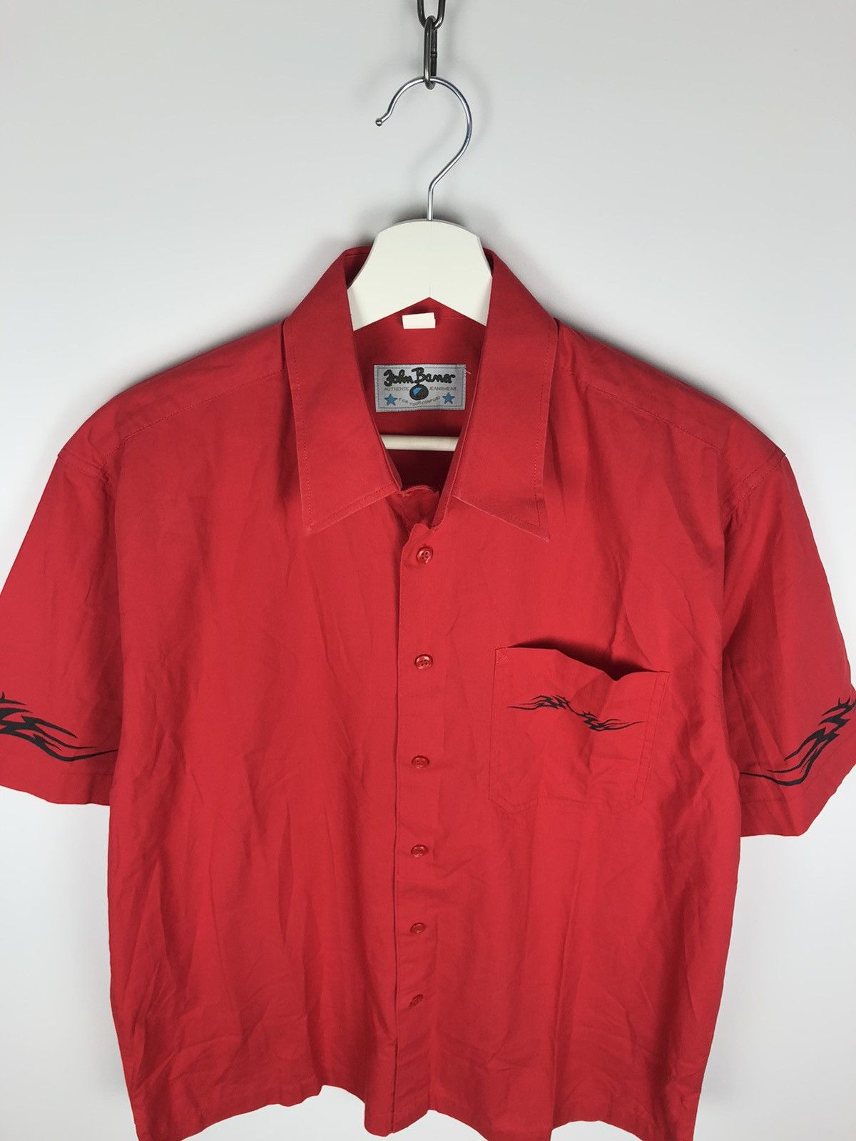 John Baner Vintage John Baner Flame Shirt Japanese Style L Red Size US L / EU 52-54 / 3 - 2 Thumbnail