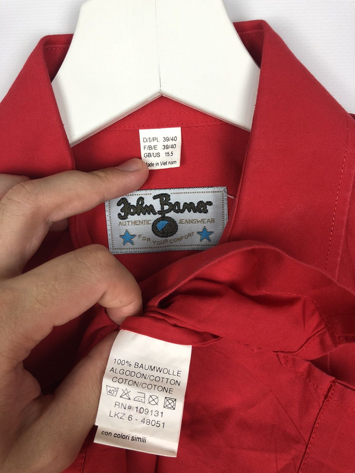 John Baner Vintage John Baner Flame Shirt Japanese Style L Red Size US L / EU 52-54 / 3 - 7 Thumbnail