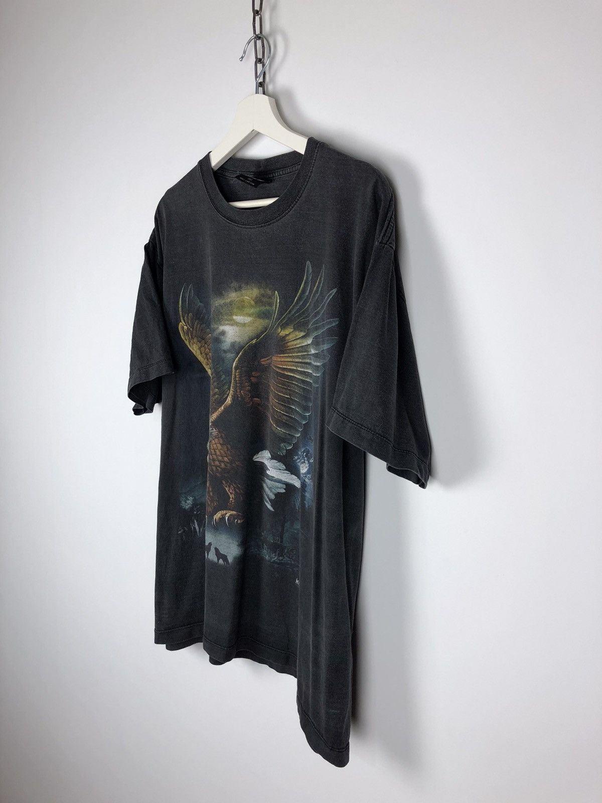 Japanese Brand Vintage WILD Grey Eagle T-Shirt Nature Print Tee size XL Size US XL / EU 56 / 4 - 6 Thumbnail