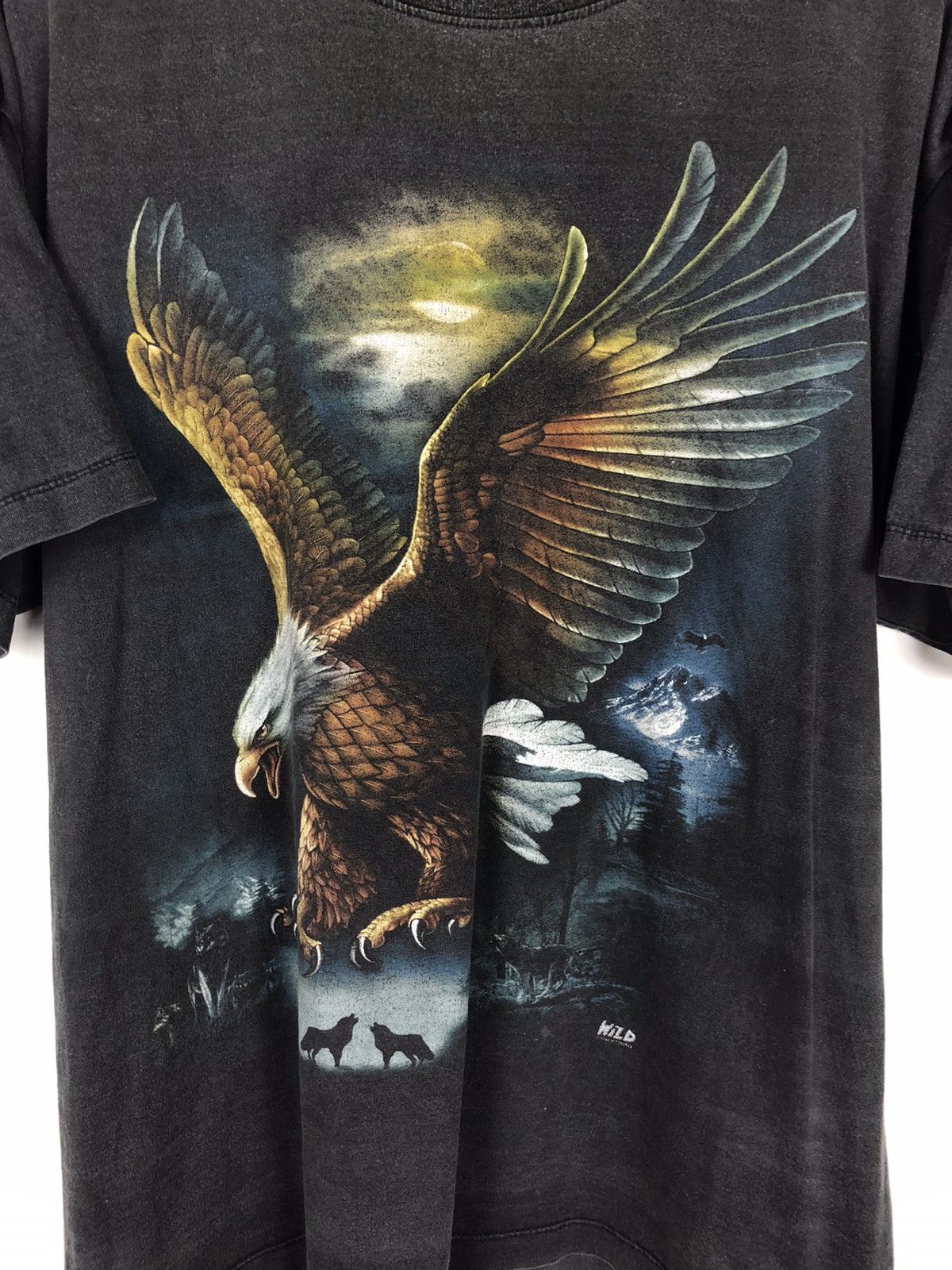 Japanese Brand Vintage WILD Grey Eagle T-Shirt Nature Print Tee size XL Size US XL / EU 56 / 4 - 3 Thumbnail