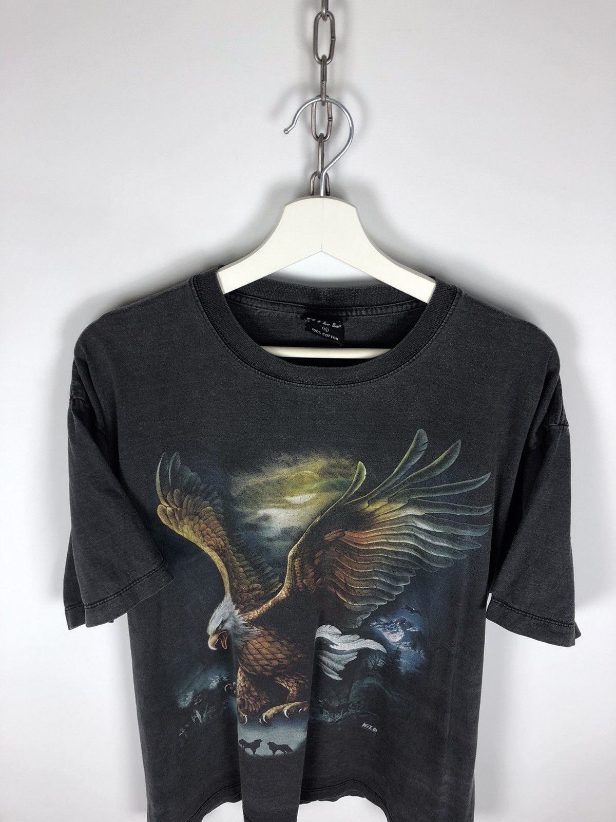 Japanese Brand Vintage WILD Grey Eagle T-Shirt Nature Print Tee size XL Size US XL / EU 56 / 4 - 2 Thumbnail