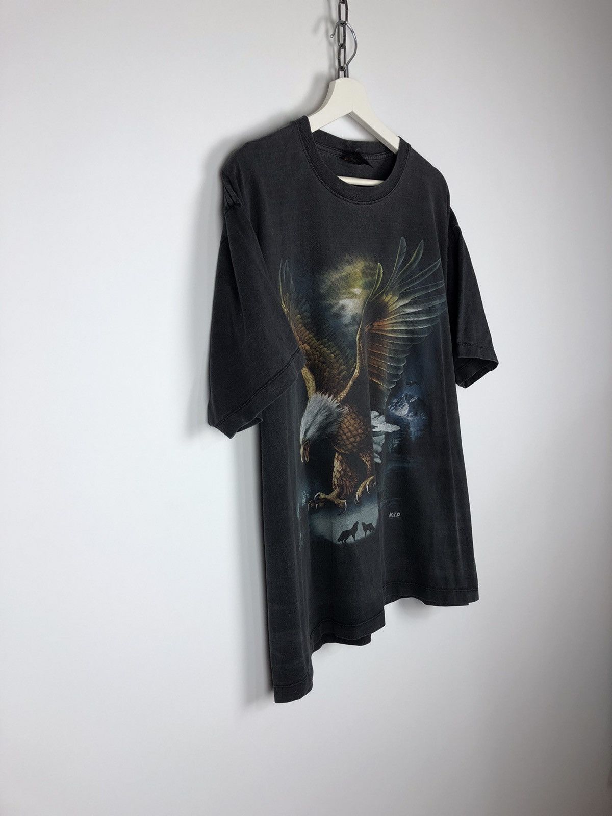 Japanese Brand Vintage WILD Grey Eagle T-Shirt Nature Print Tee size XL Size US XL / EU 56 / 4 - 5 Thumbnail