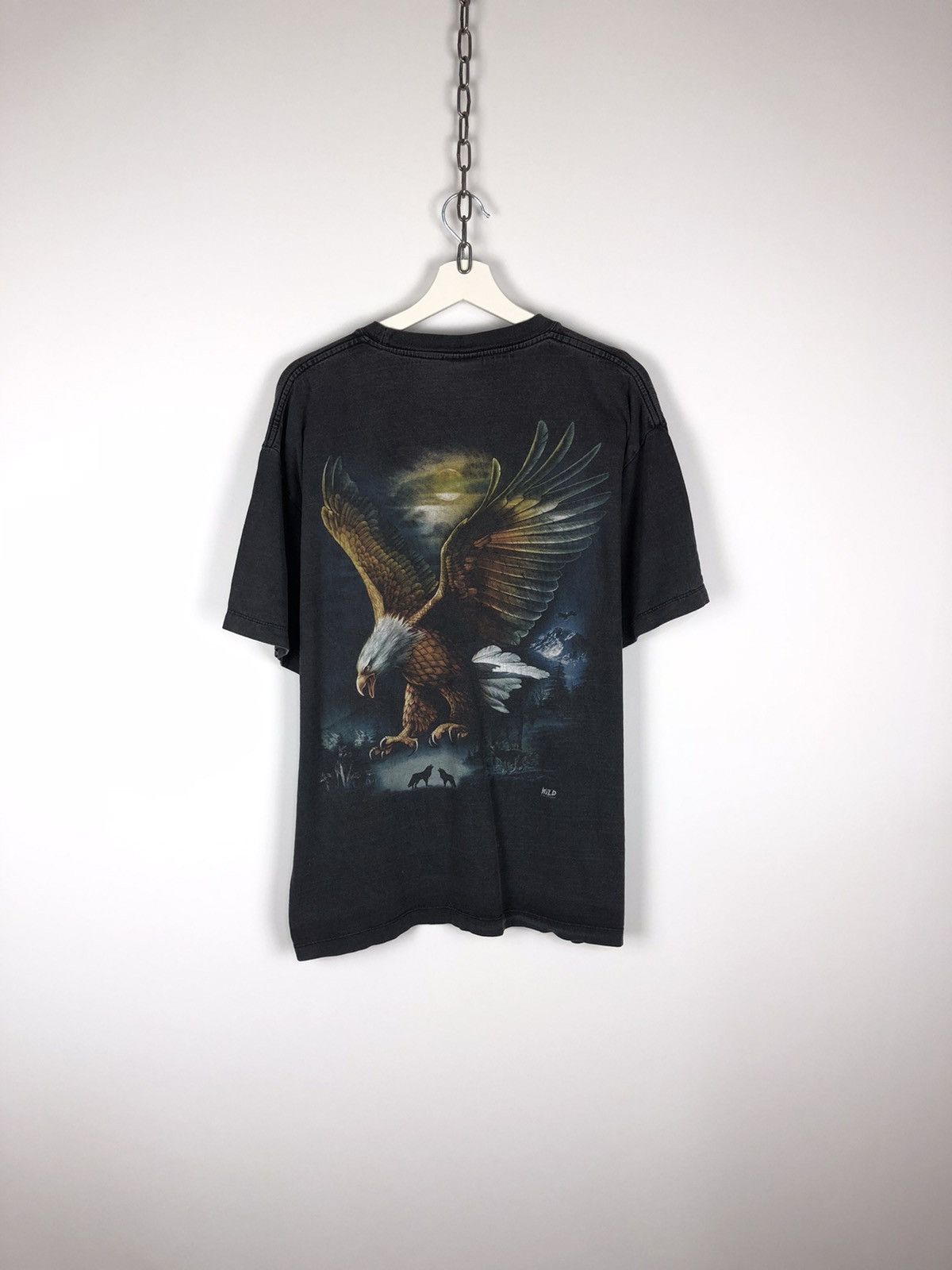 Japanese Brand Vintage WILD Grey Eagle T-Shirt Nature Print Tee size XL Size US XL / EU 56 / 4 - 7 Thumbnail