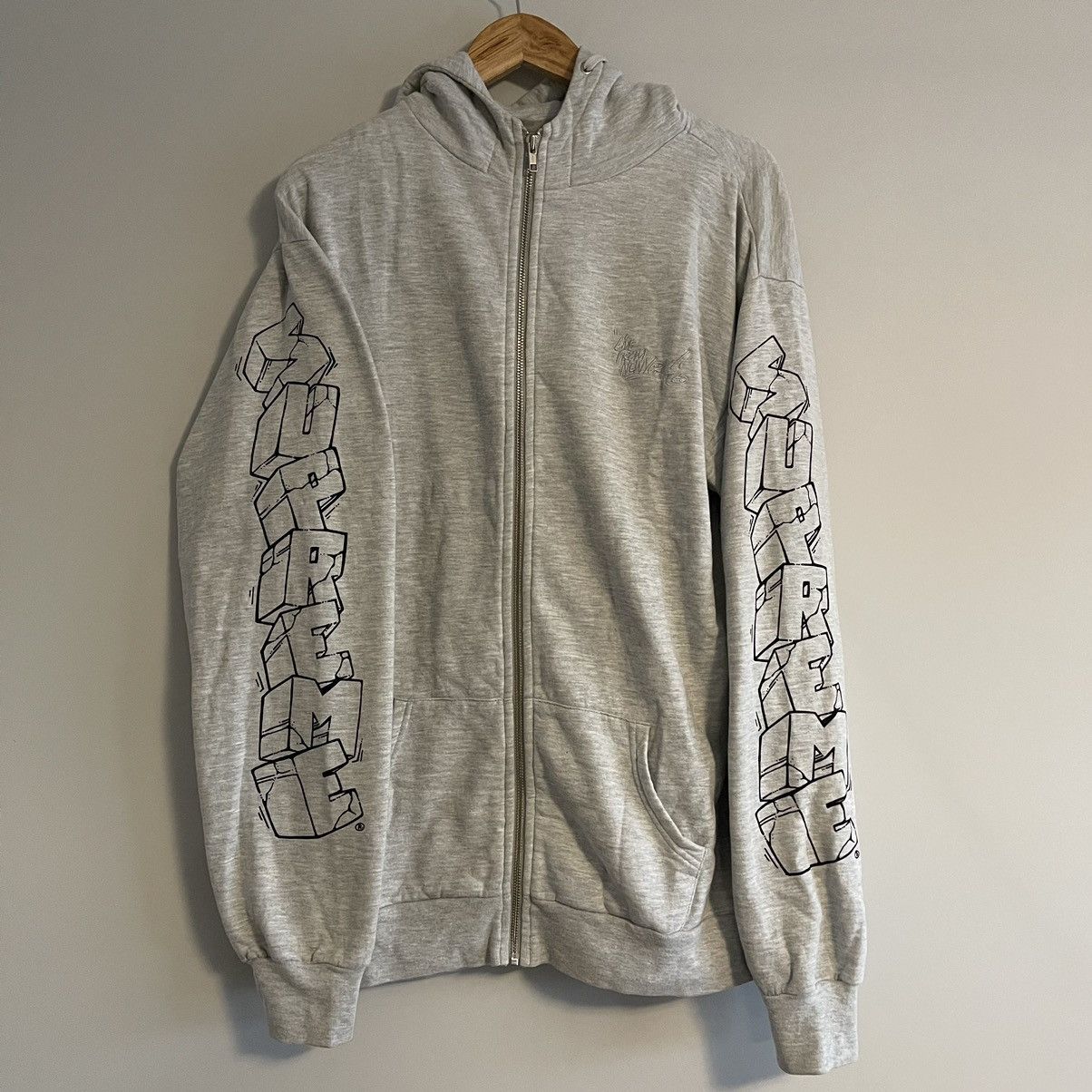 image of 2004 Supreme Children Of Destruction Blockbuster Logo Zip in Grey, Men's (Size Large)