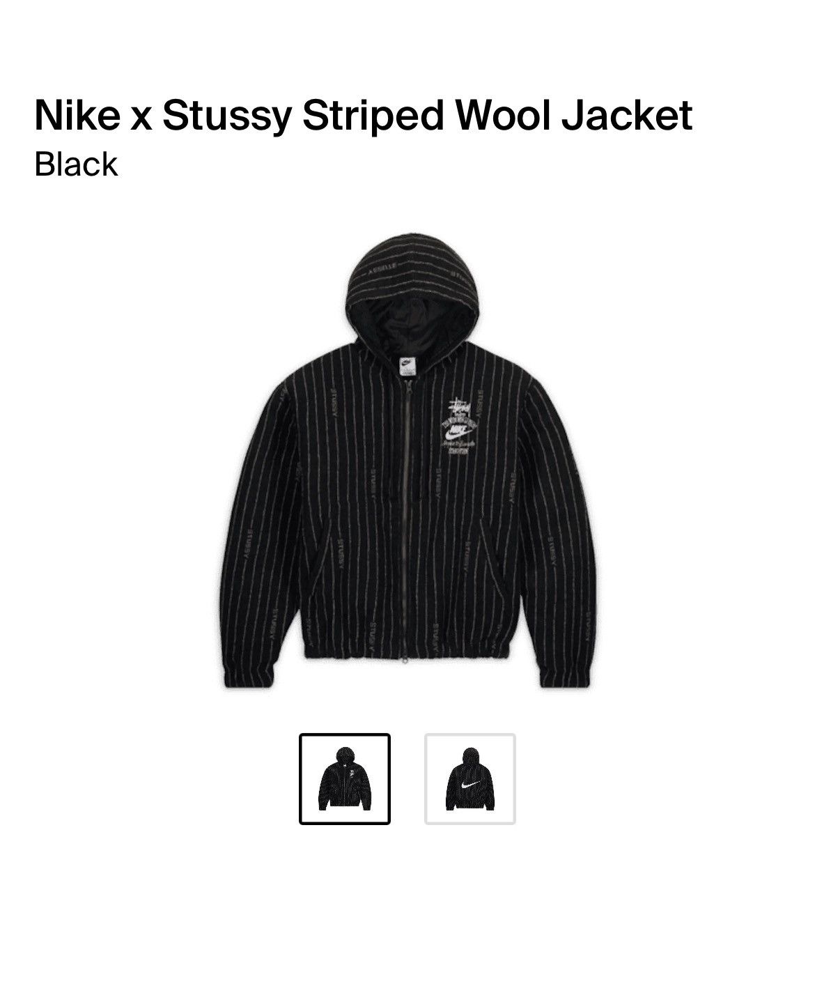 Nike Nike Stussy Striped Wool Jacket | Grailed