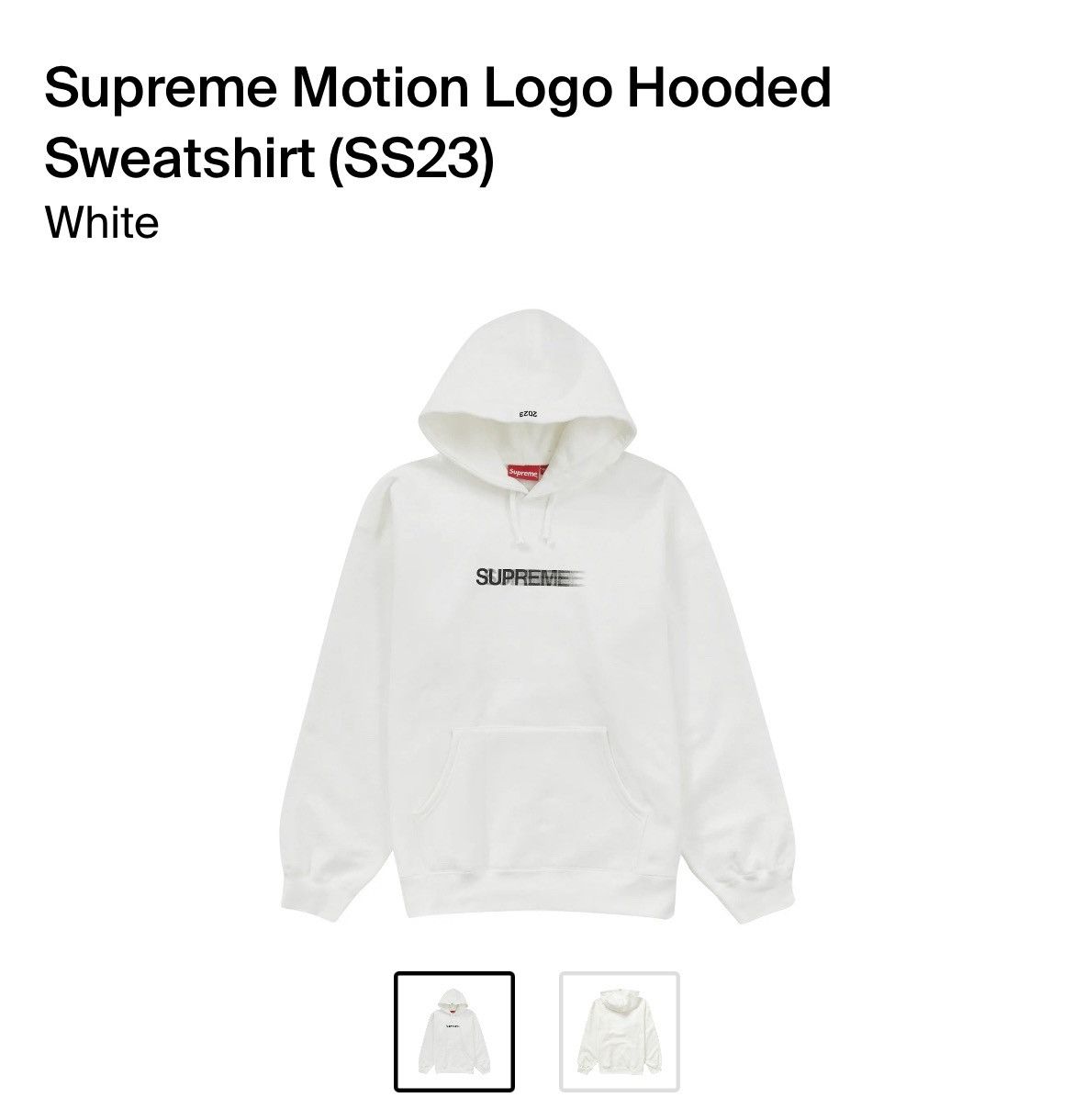Supreme Supreme Motion Logo Hooded Sweatshirt (2023) Grailed
