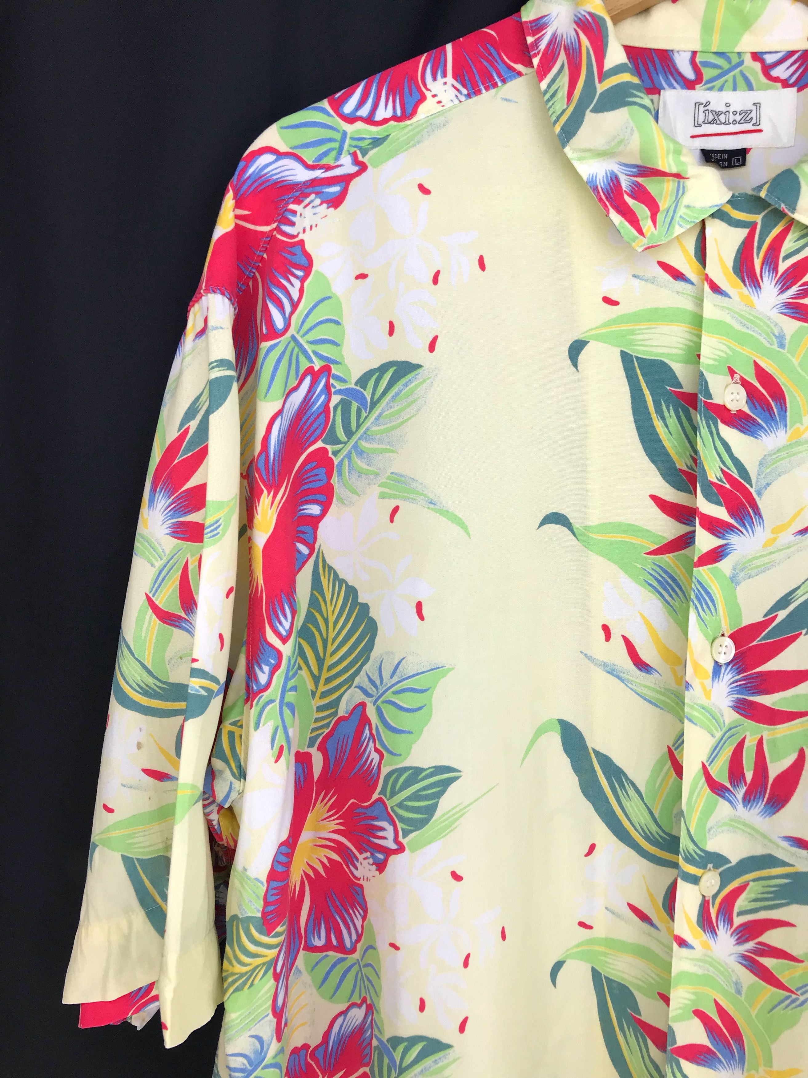 Japanese Brand Japanese Hawaiian Ixi:z Hibiscus Floral Border Panel Shirt Size US L / EU 52-54 / 3 - 2 Thumbnail
