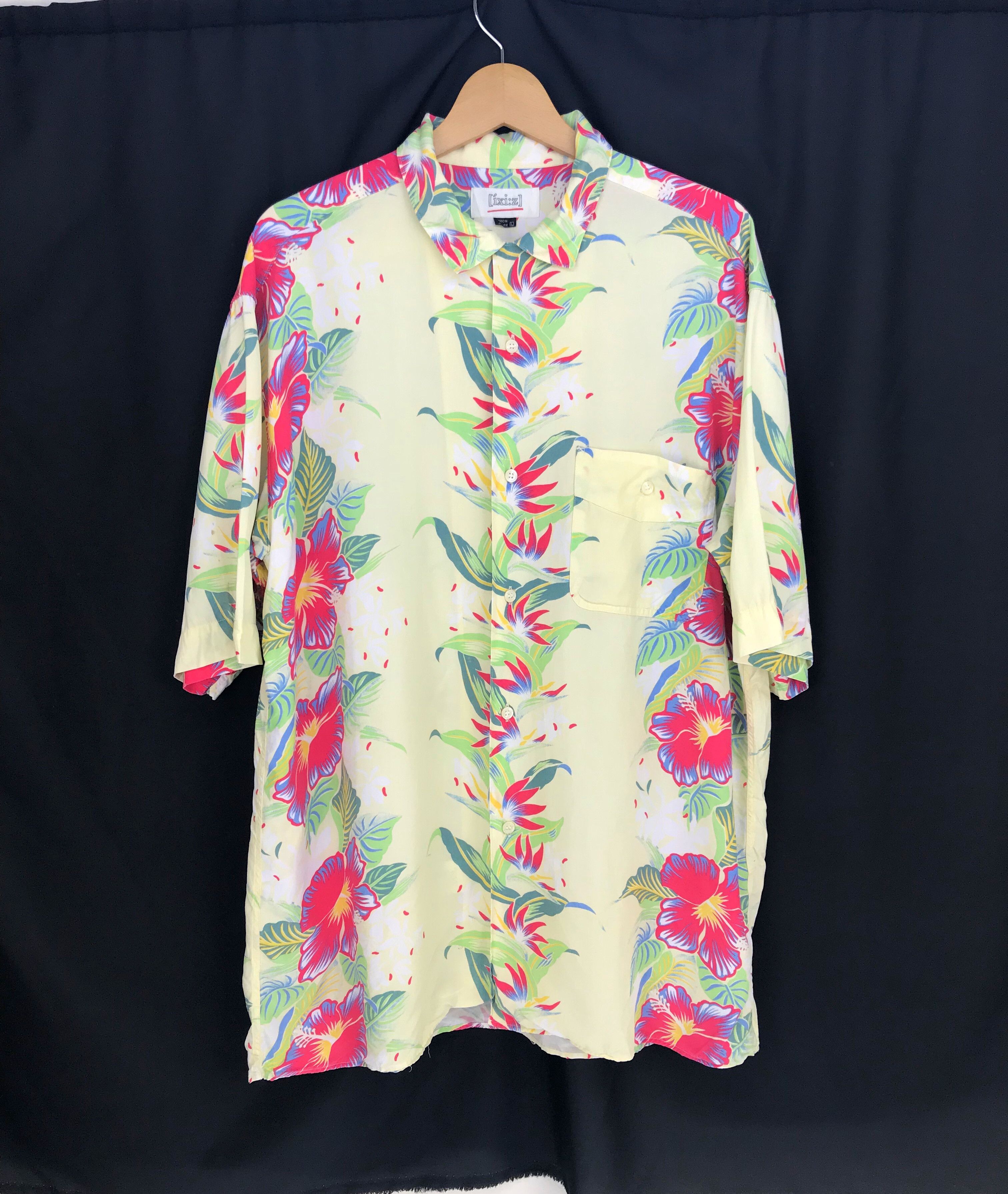 Japanese Brand Japanese Hawaiian Ixi:z Hibiscus Floral Border Panel Shirt Size US L / EU 52-54 / 3 - 1 Thumbnail