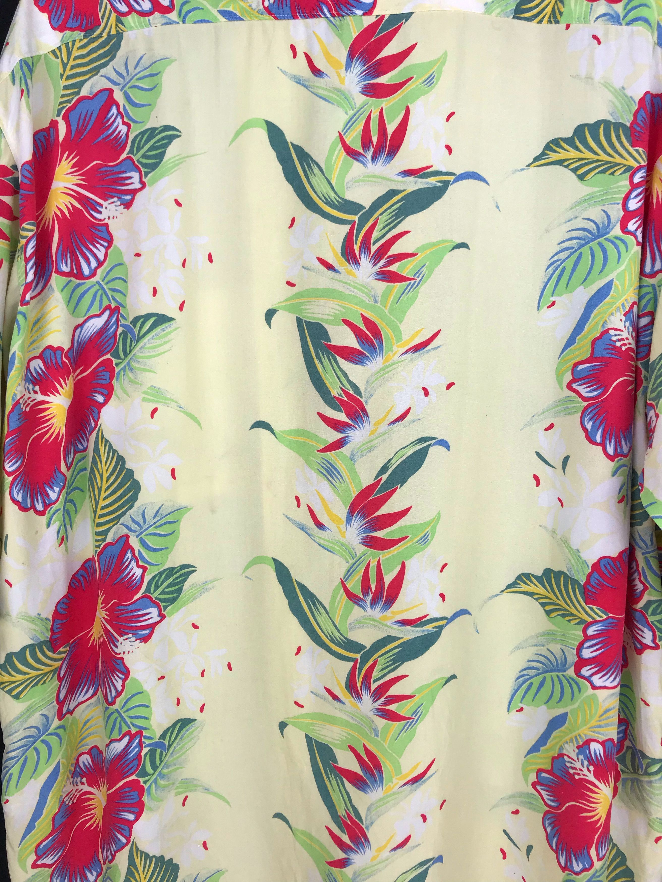 Japanese Brand Japanese Hawaiian Ixi:z Hibiscus Floral Border Panel Shirt Size US L / EU 52-54 / 3 - 8 Thumbnail