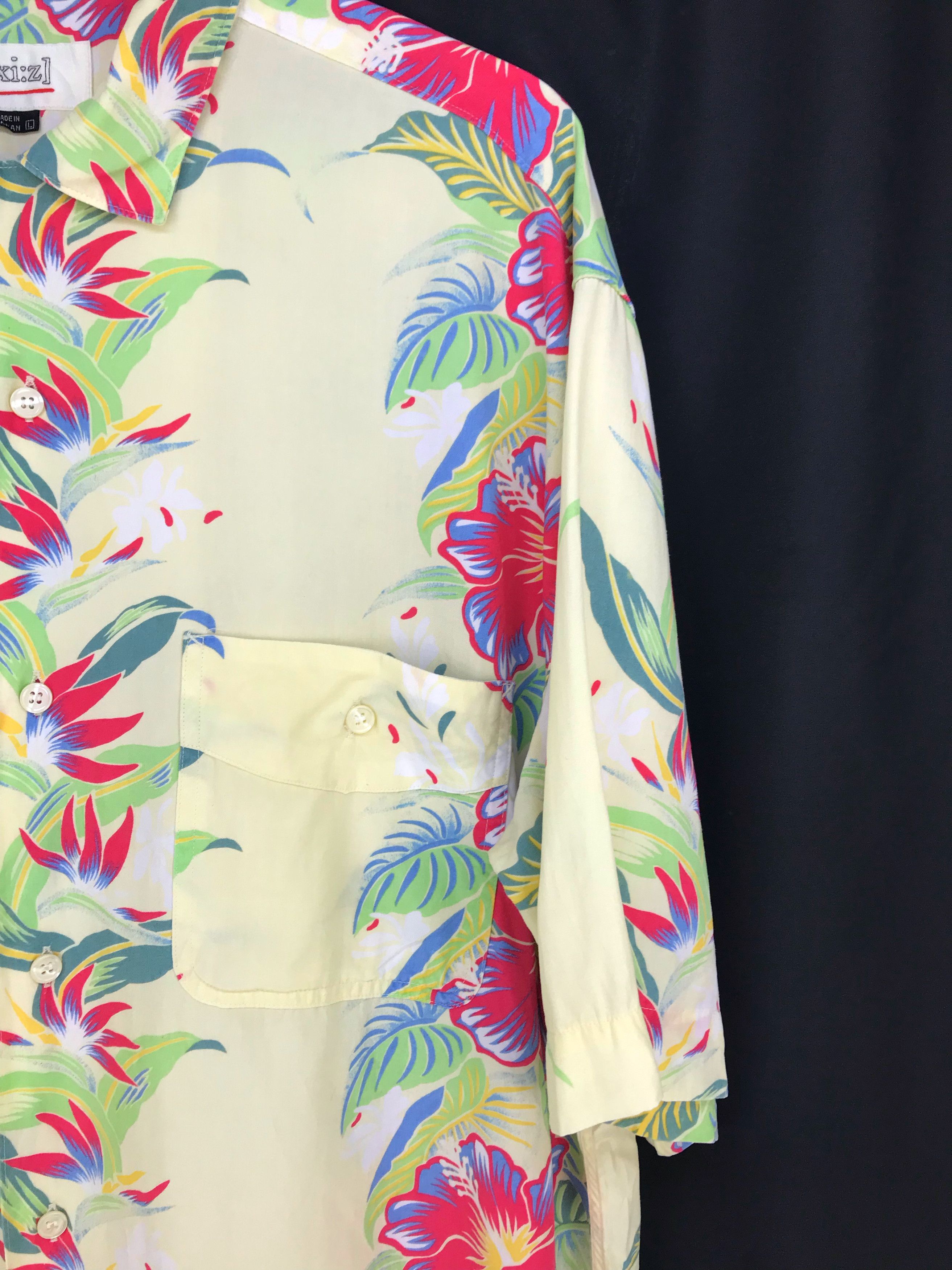 Japanese Brand Japanese Hawaiian Ixi:z Hibiscus Floral Border Panel Shirt Size US L / EU 52-54 / 3 - 3 Thumbnail