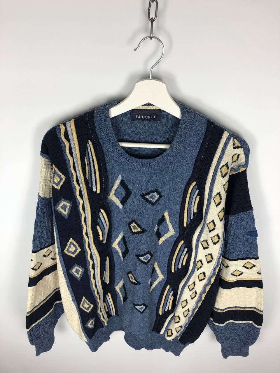 Coogi VTG Multicolor 3D Knit Lined Sweater Pullover Size US L / EU 52-54 / 3 - 2 Thumbnail