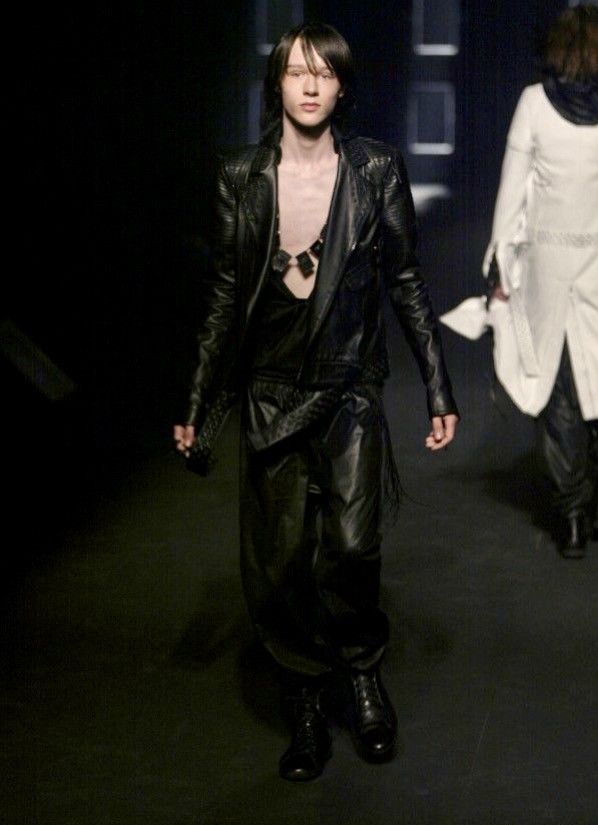 Dior × Hedi Slimane S/S 2004 “Strip” Leather Biker Jacket Size US M / EU 48-50 / 2 - 24 Thumbnail