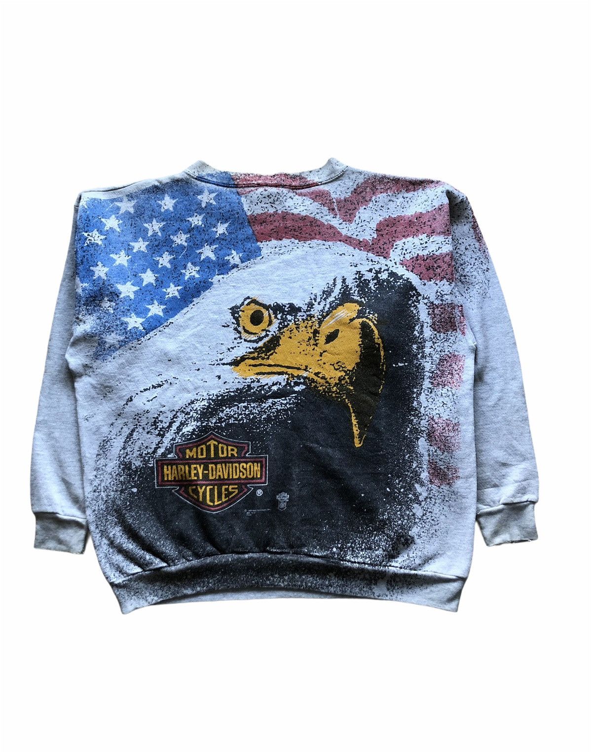 Harley Davidson 1992 Vintage Harley Davidson 3D Eagle Overprint sweatshirt Size US XL / EU 56 / 4 - 7 Thumbnail