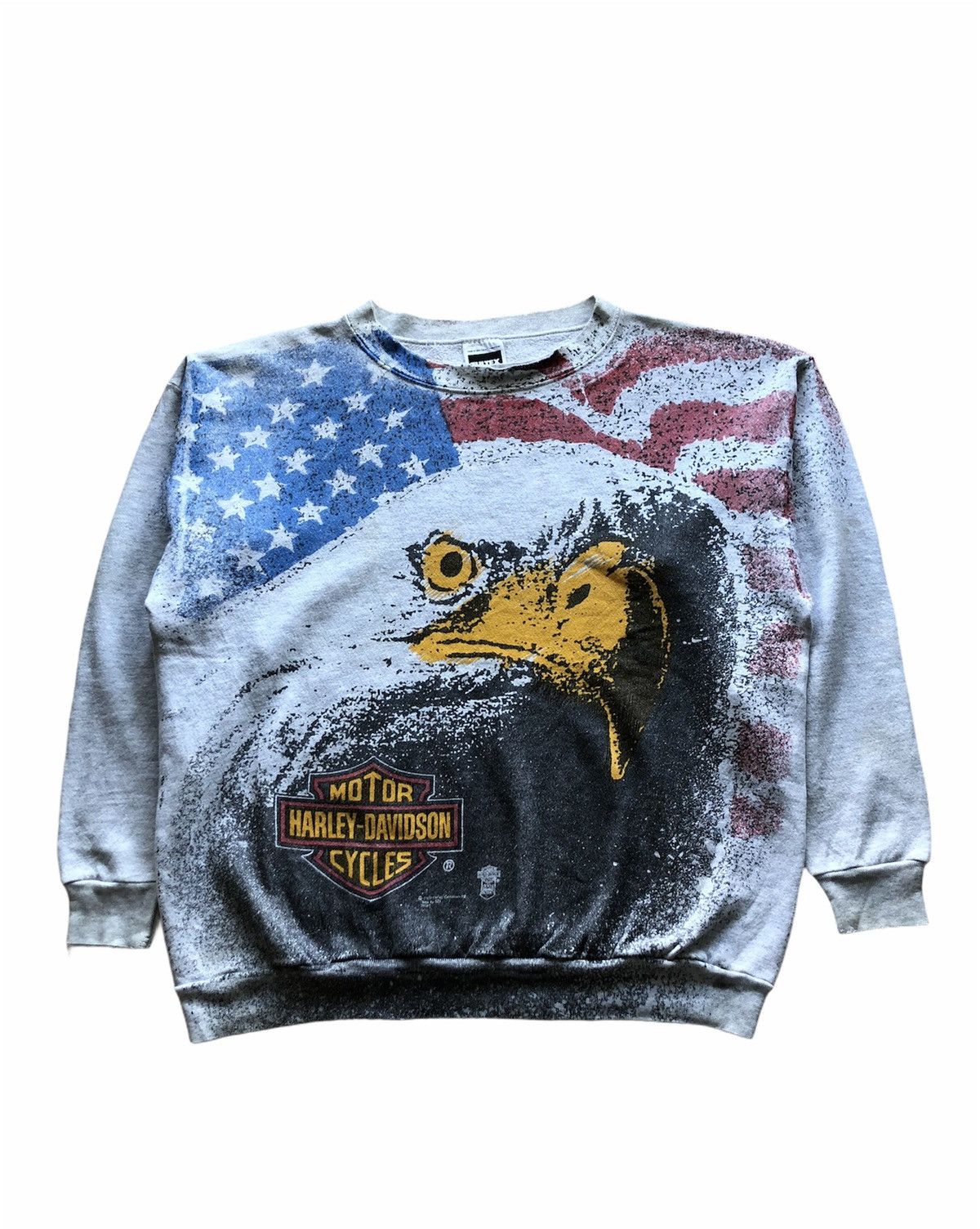 Harley Davidson 1992 Vintage Harley Davidson 3D Eagle Overprint sweatshirt Size US XL / EU 56 / 4 - 2 Thumbnail