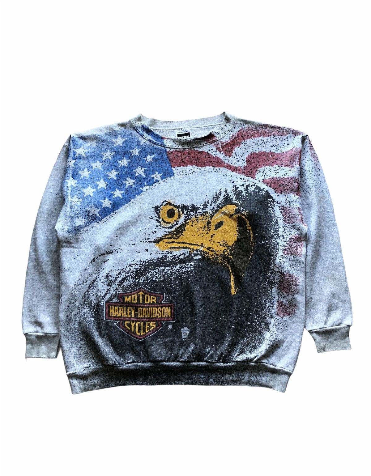 1992 Vintage Harley Davidson 3D Eagle Overprint sweatshirt