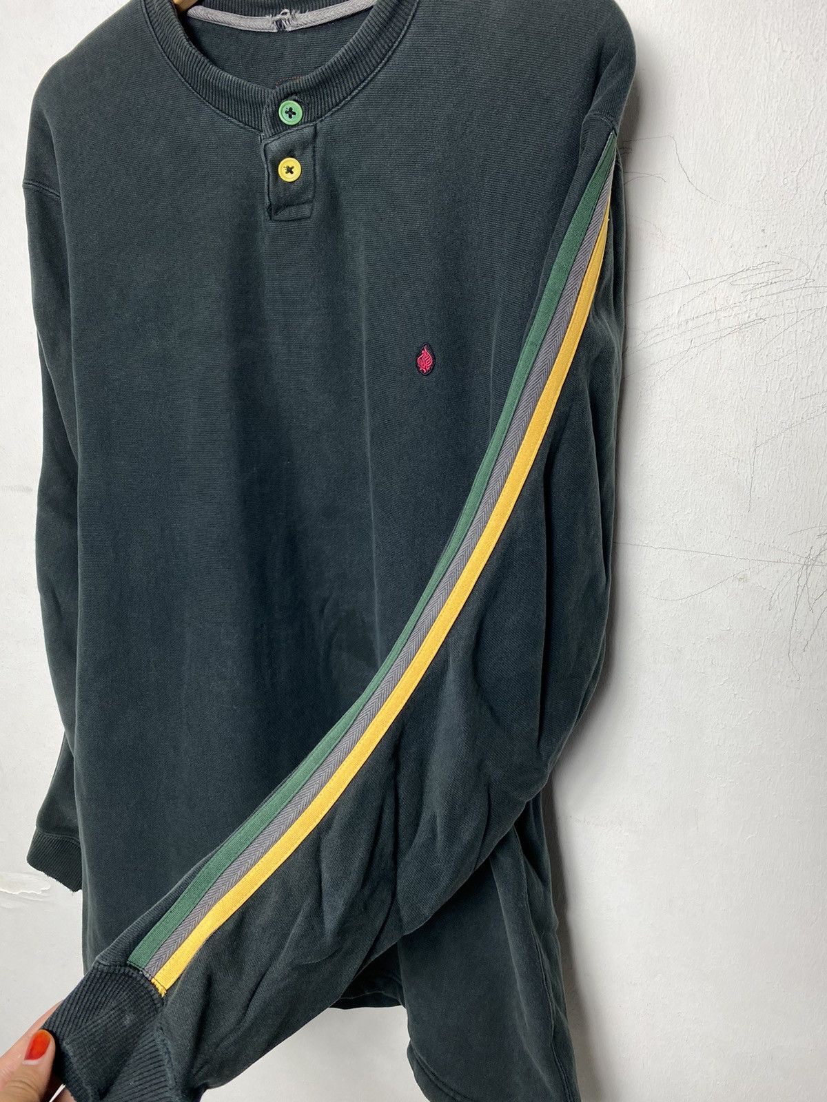Japanese Brand × Vintage Vintage Striped Rasta Crewneck Size US L / EU 52-54 / 3 - 4 Thumbnail
