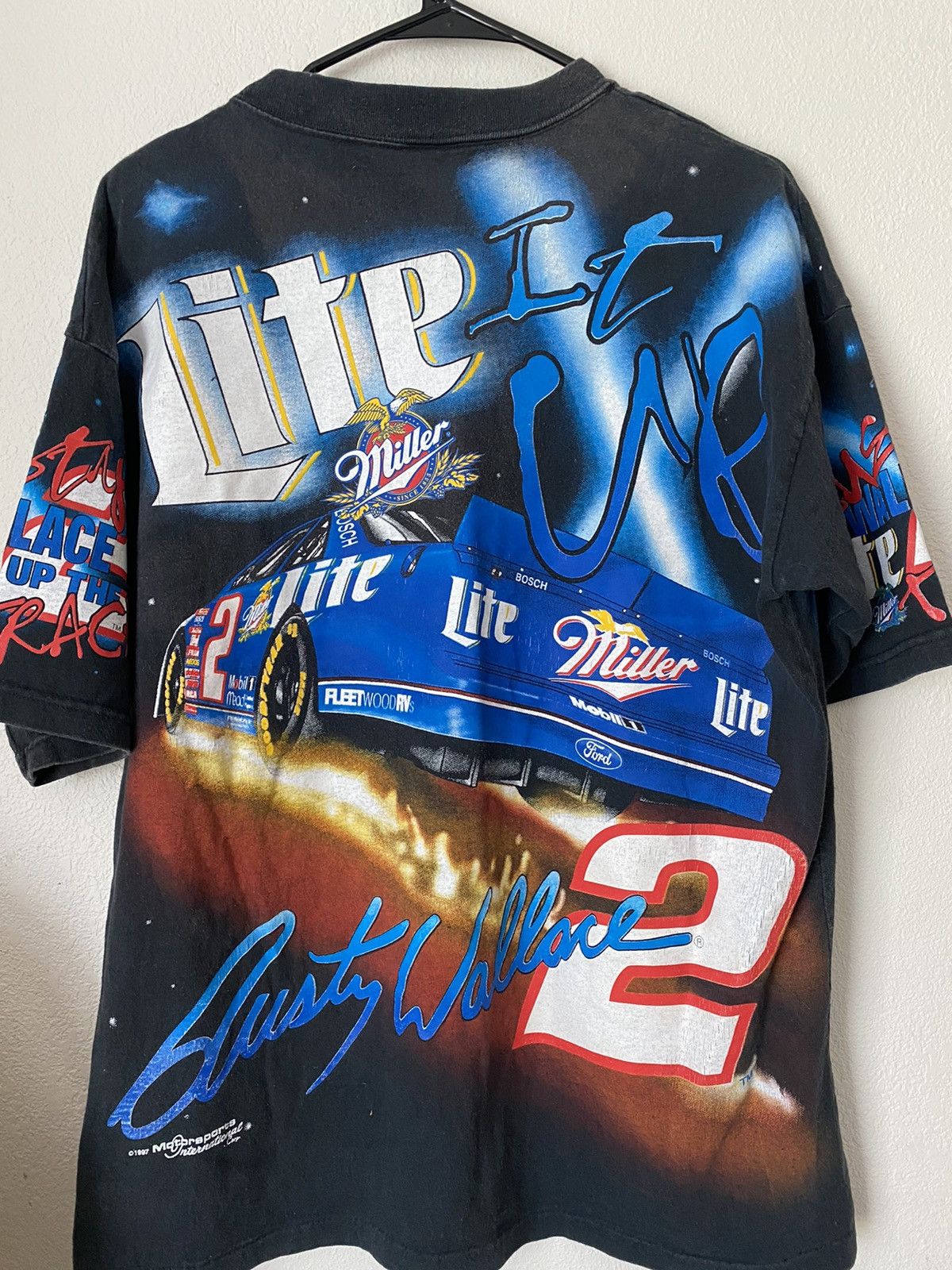 NASCAR Rare Vintage Nascar X Rusty Wallace Shirt Size US L / EU 52-54 / 3 - 2 Thumbnail
