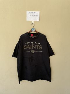 New Orleans Saints Shirt Long Sleeve Gold Sleeve Spellout Men Medium