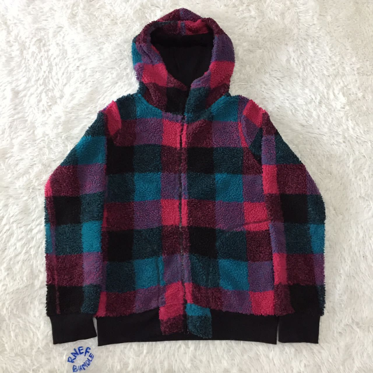 Japanese Brand Rare design colourfull deep pile hooded jacket Size US S / EU 44-46 / 1 - 1 Thumbnail