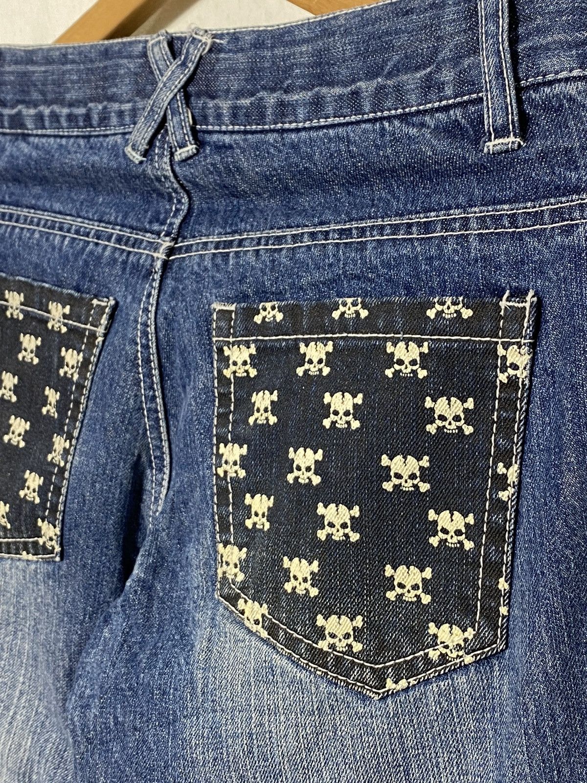 Japanese Brand Vintage Batsu Studio Skulls Denim Size US 30 / EU 46 - 6 Thumbnail