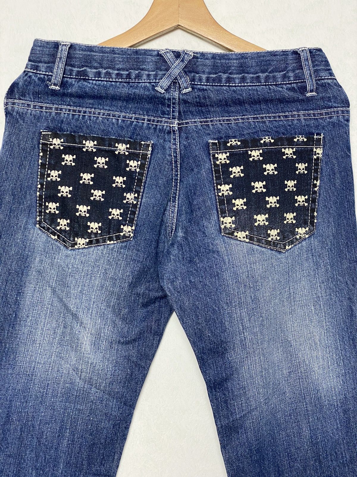 Japanese Brand Vintage Batsu Studio Skulls Denim Size US 30 / EU 46 - 5 Thumbnail