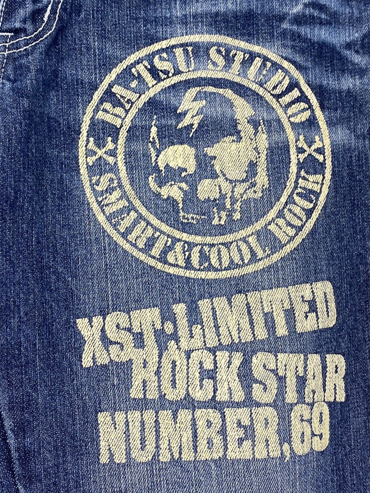 Japanese Brand Vintage Batsu Studio Skulls Denim Size US 30 / EU 46 - 4 Thumbnail