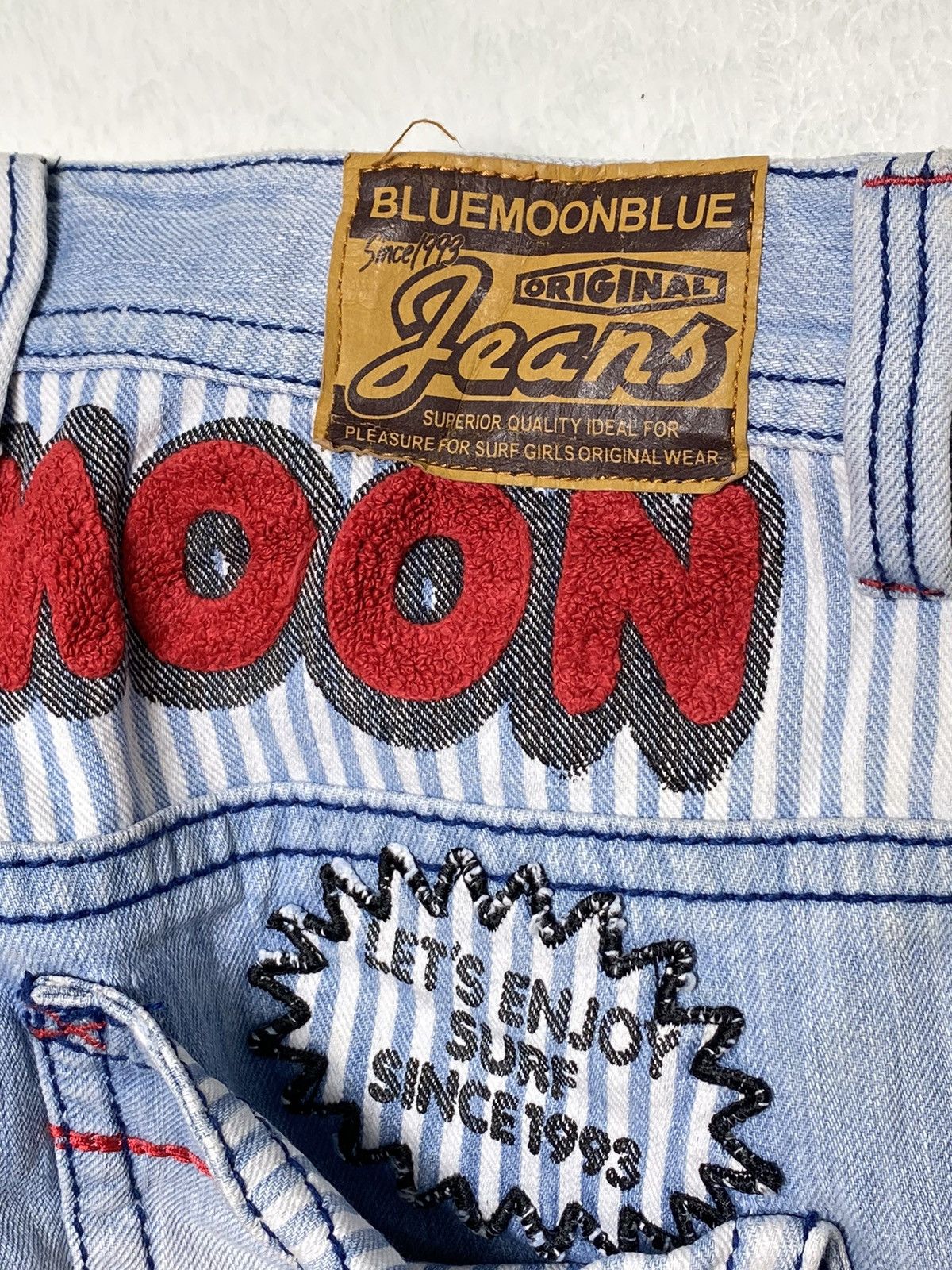 Japanese Brand Vintage Blue Moon Printed Denim / Undercover Issey Yohji Size US 30 / EU 46 - 8 Thumbnail