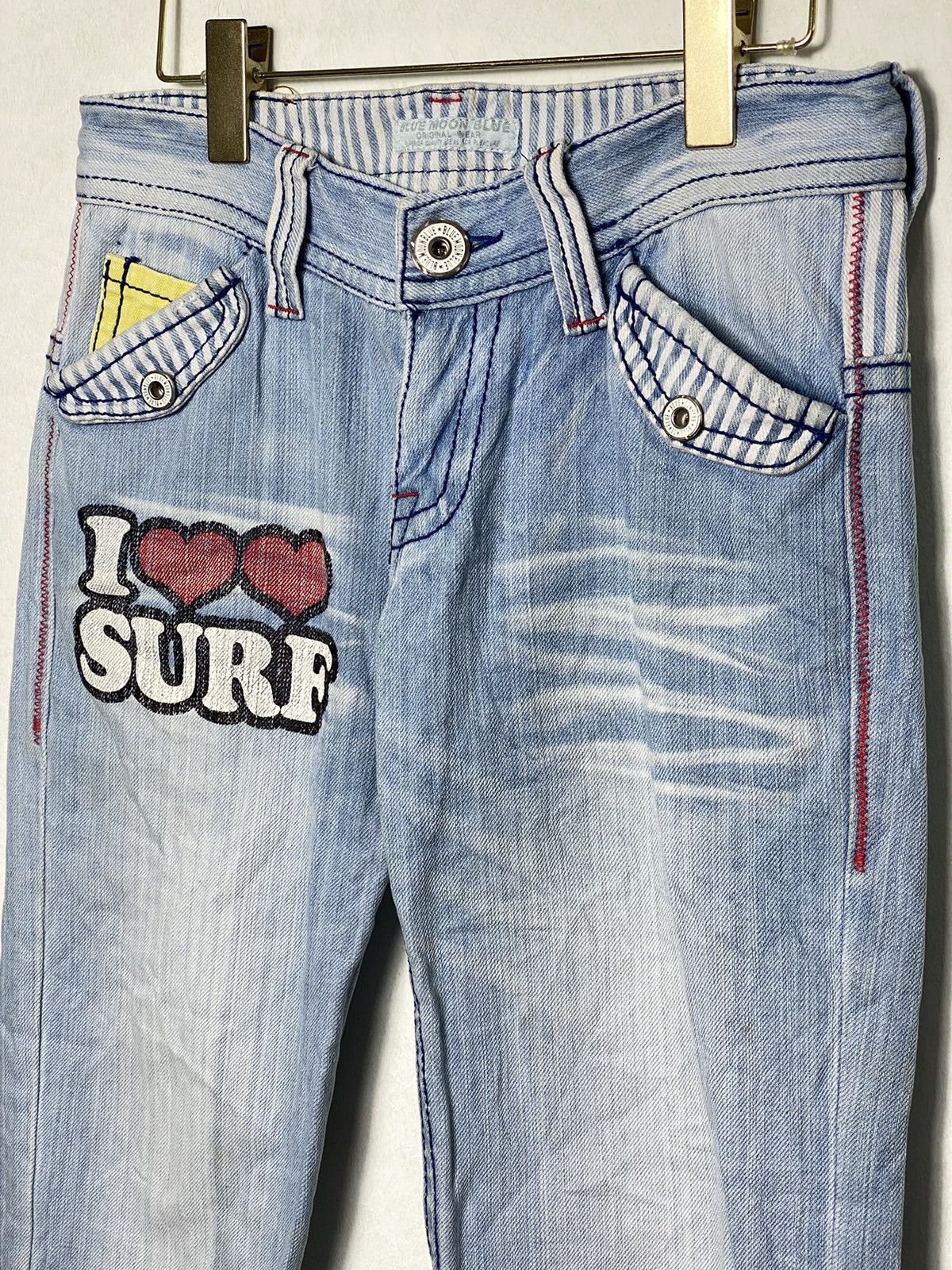 Japanese Brand Vintage Blue Moon Printed Denim / Undercover Issey Yohji Size US 30 / EU 46 - 3 Thumbnail