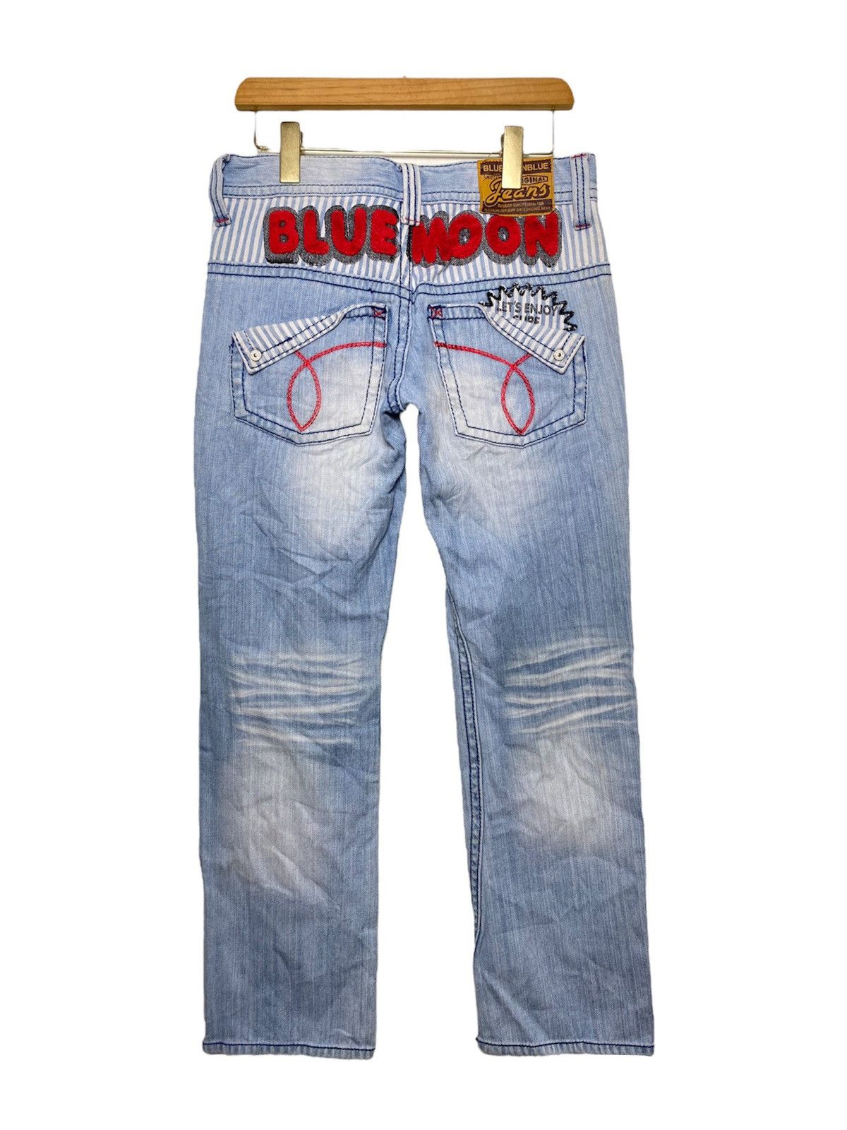 Japanese Brand Vintage Blue Moon Printed Denim / Undercover Issey Yohji Size US 30 / EU 46 - 1 Thumbnail