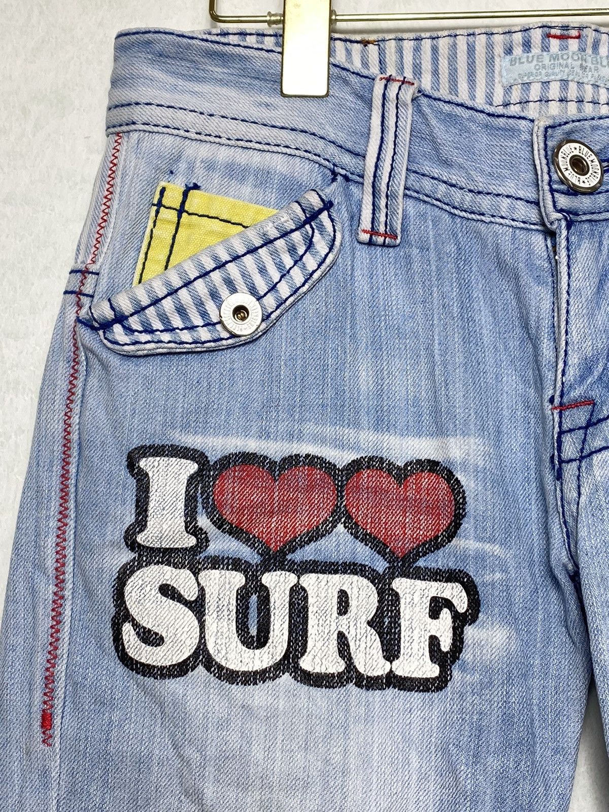 Japanese Brand Vintage Blue Moon Printed Denim / Undercover Issey Yohji Size US 30 / EU 46 - 4 Thumbnail