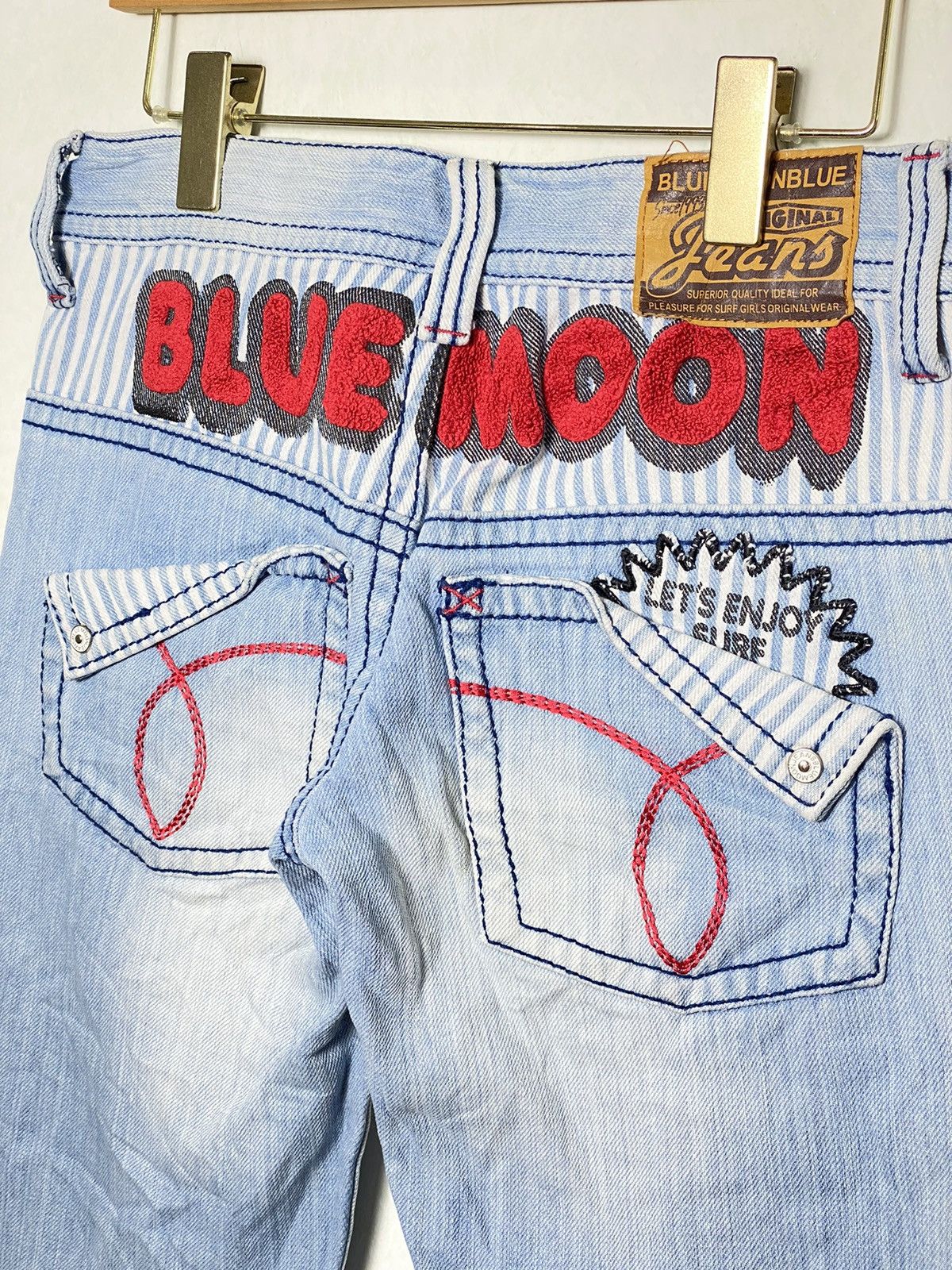 Japanese Brand Vintage Blue Moon Printed Denim / Undercover Issey Yohji Size US 30 / EU 46 - 7 Thumbnail