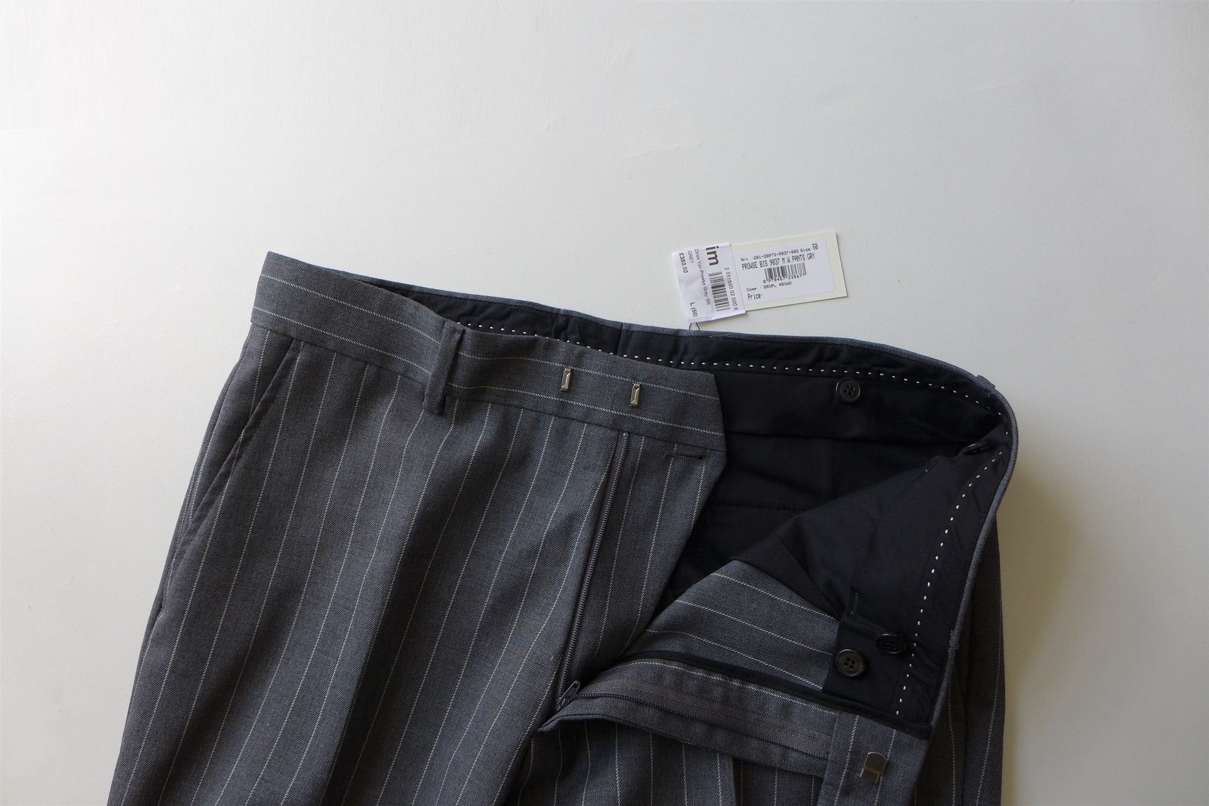 Dries Van Noten Dries Van Noten Prowse Trousers w/ Pouch -- Grey Pinstripe Size US 34 / EU 50 - 8 Thumbnail