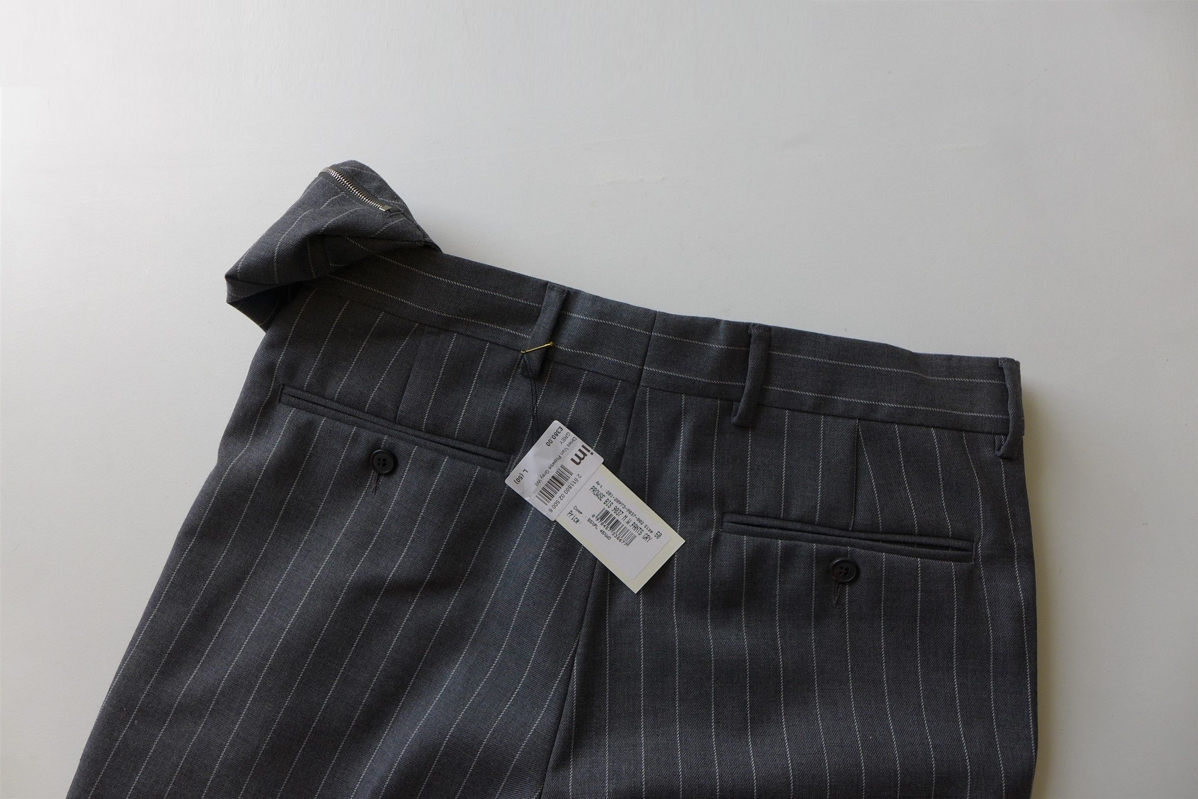 Dries Van Noten Dries Van Noten Prowse Trousers w/ Pouch -- Grey Pinstripe Size US 34 / EU 50 - 10 Thumbnail