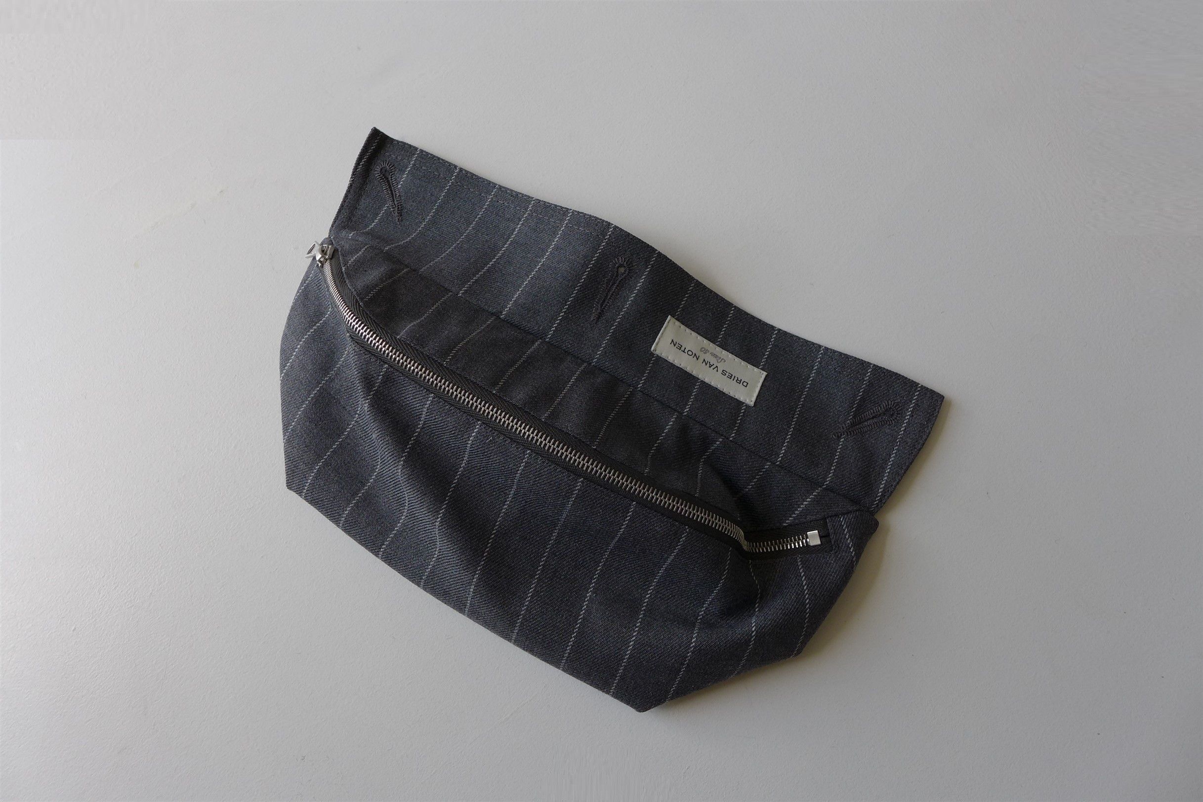 Dries Van Noten Dries Van Noten Prowse Trousers w/ Pouch -- Grey Pinstripe Size US 34 / EU 50 - 6 Thumbnail