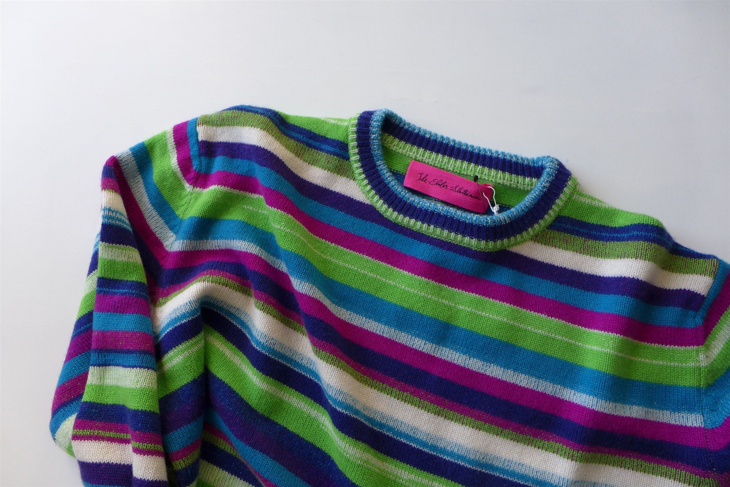 The Elder Statesman The Elder Statesman Oversized Mirage Stripe Cashmere Sweater Size US S / EU 44-46 / 1 - 4 Thumbnail