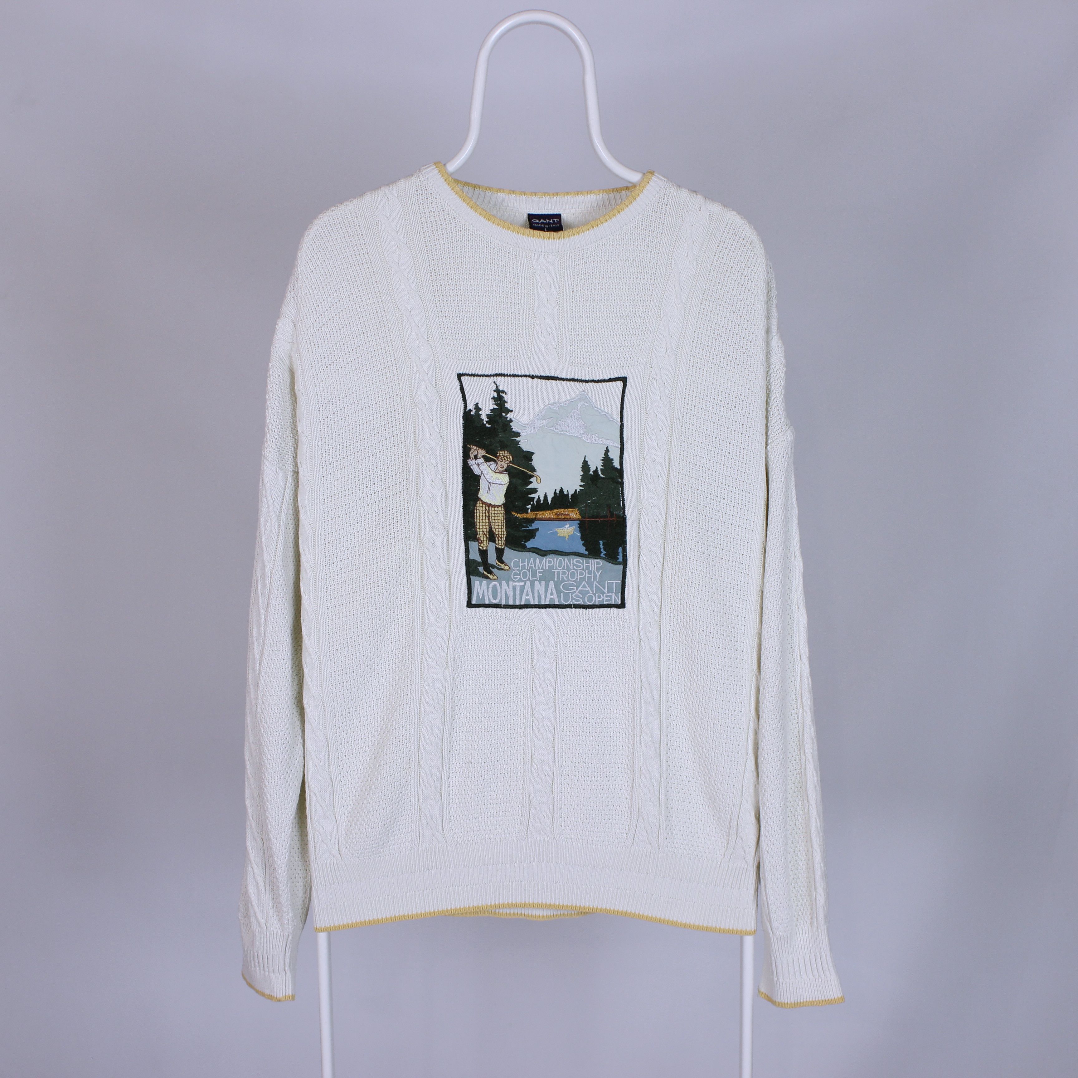Gant G.A.N.T Gant vintage sweater big logo golf rarity cream L XL Size US L / EU 52-54 / 3 - 2 Thumbnail