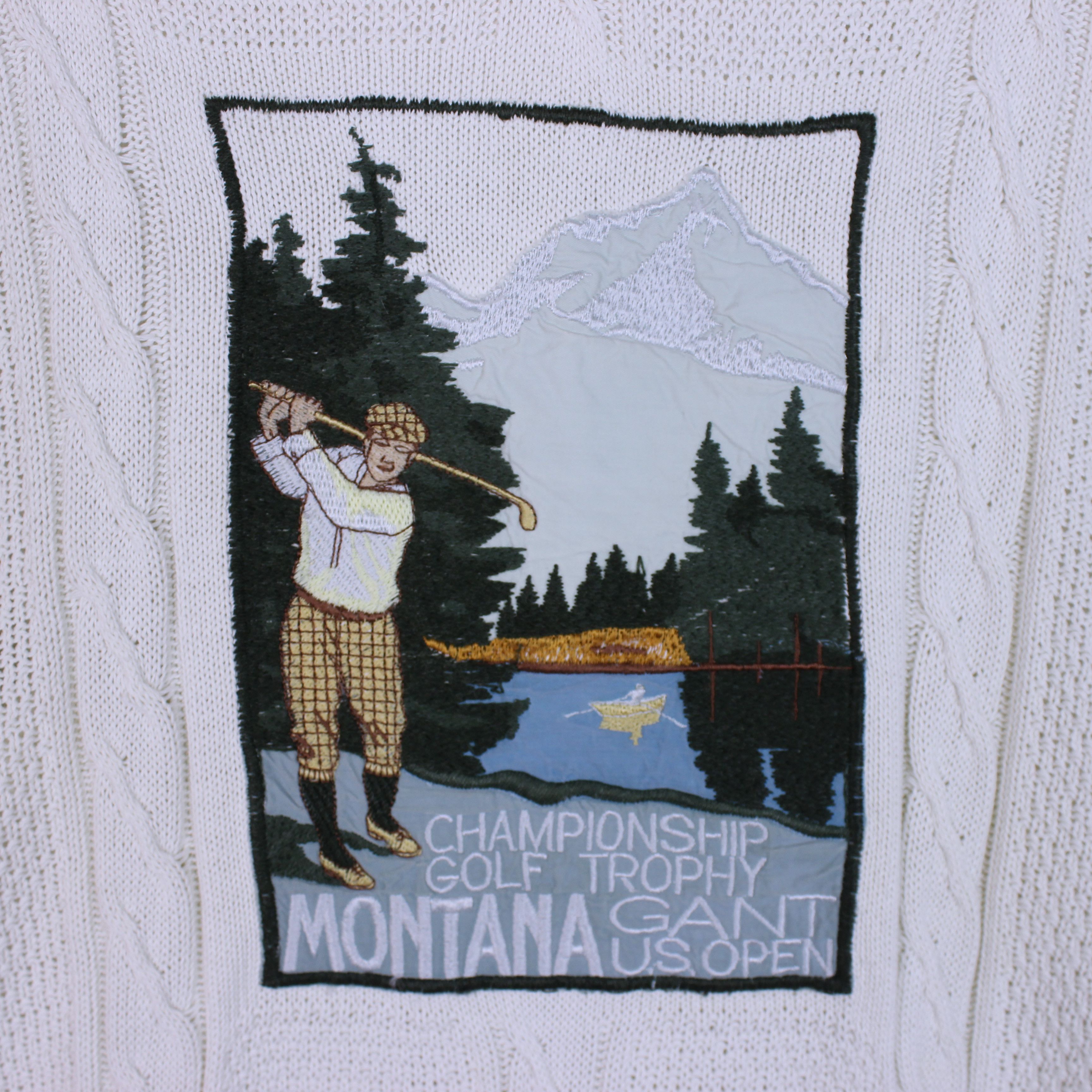 Gant G.A.N.T Gant vintage sweater big logo golf rarity cream L XL Size US L / EU 52-54 / 3 - 6 Thumbnail