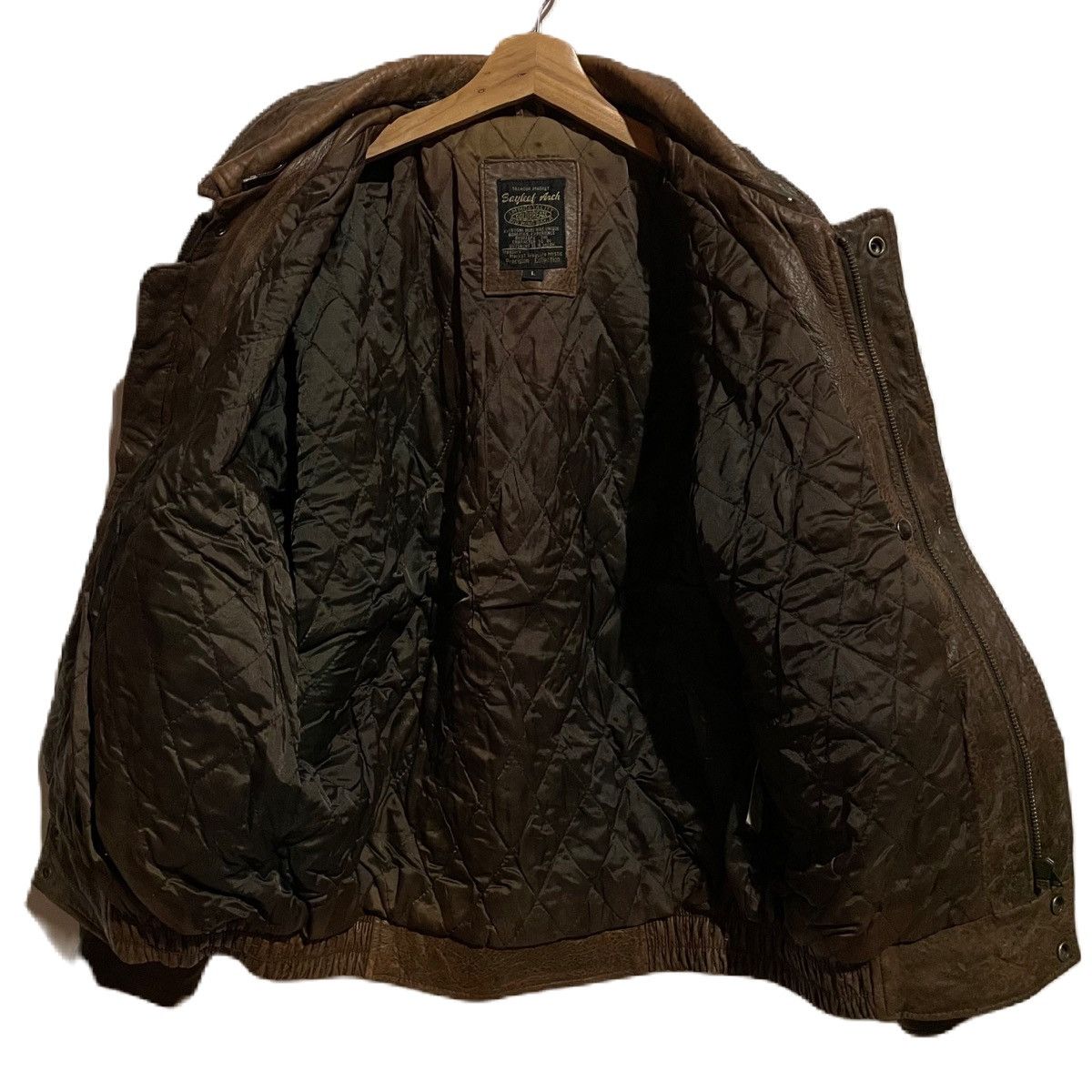 Adventure Bound × Vintage Adventure Bound Leather Jacket Flight Jacket Size US L / EU 52-54 / 3 - 3 Thumbnail