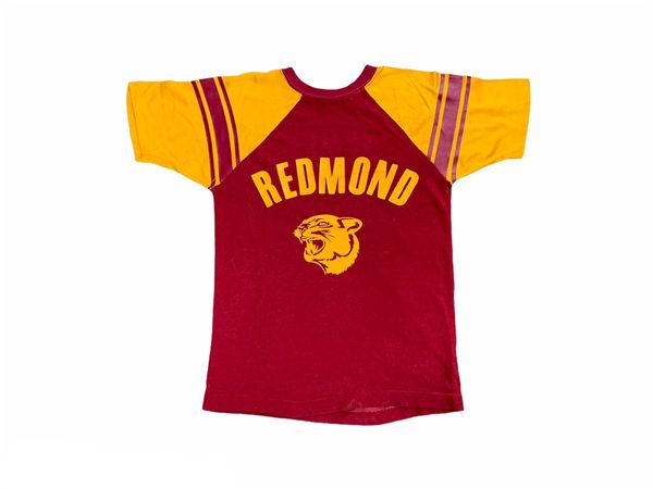 Vintage vintage champion blue bar jersey redmond tshirt | Grailed