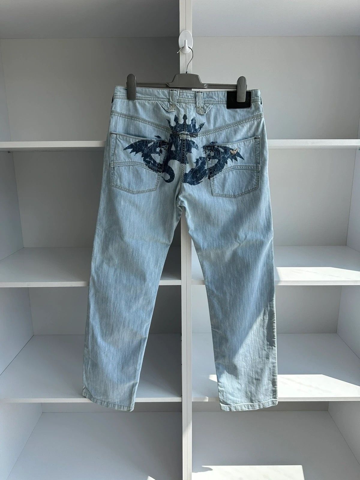 Armani × Japanese Brand × Vintage Vintage Armani Jeans Acid Dragon Denim Pants Size US 34 / EU 50 - 1 Thumbnail