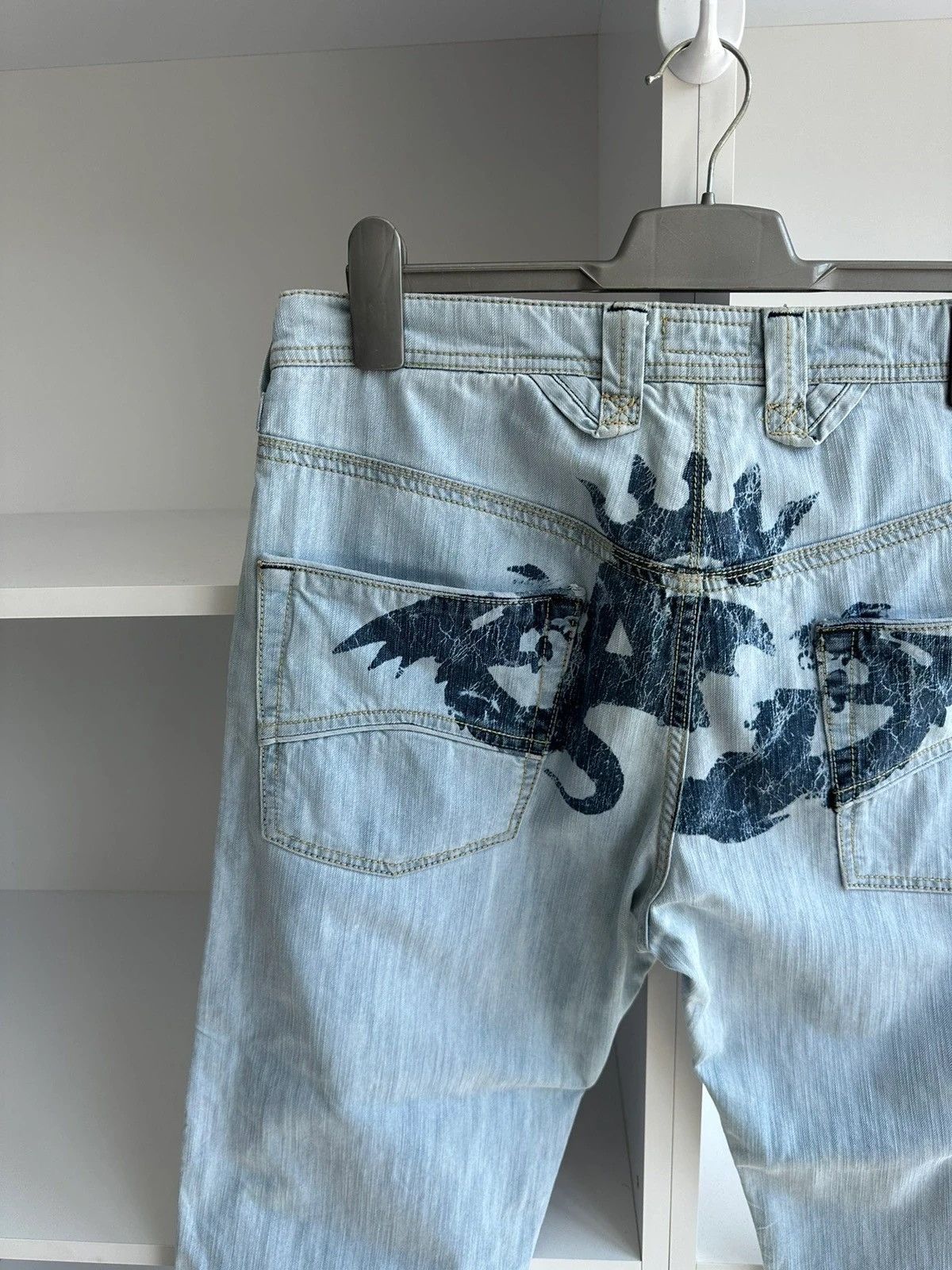Armani × Japanese Brand × Vintage Vintage Armani Jeans Acid Dragon Denim Pants Size US 34 / EU 50 - 4 Thumbnail