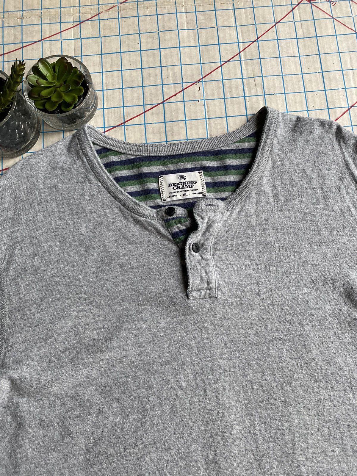 Reigning Champ Reigning Champ Henley Collar Reversible Long Sleeve XL Size US XL / EU 56 / 4 - 7 Thumbnail