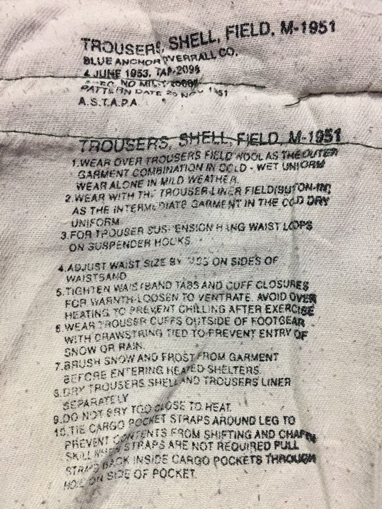 Designer Trousers Shell Field M-1951 Military Cargo Pants Size US 34 / EU 50 - 3 Thumbnail