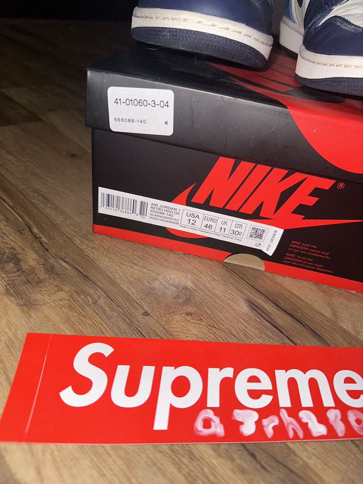 Jordan Brand × Nike Jordan 1 Retro High Obsidian UNC Size US 12 / EU 45 - 5 Thumbnail