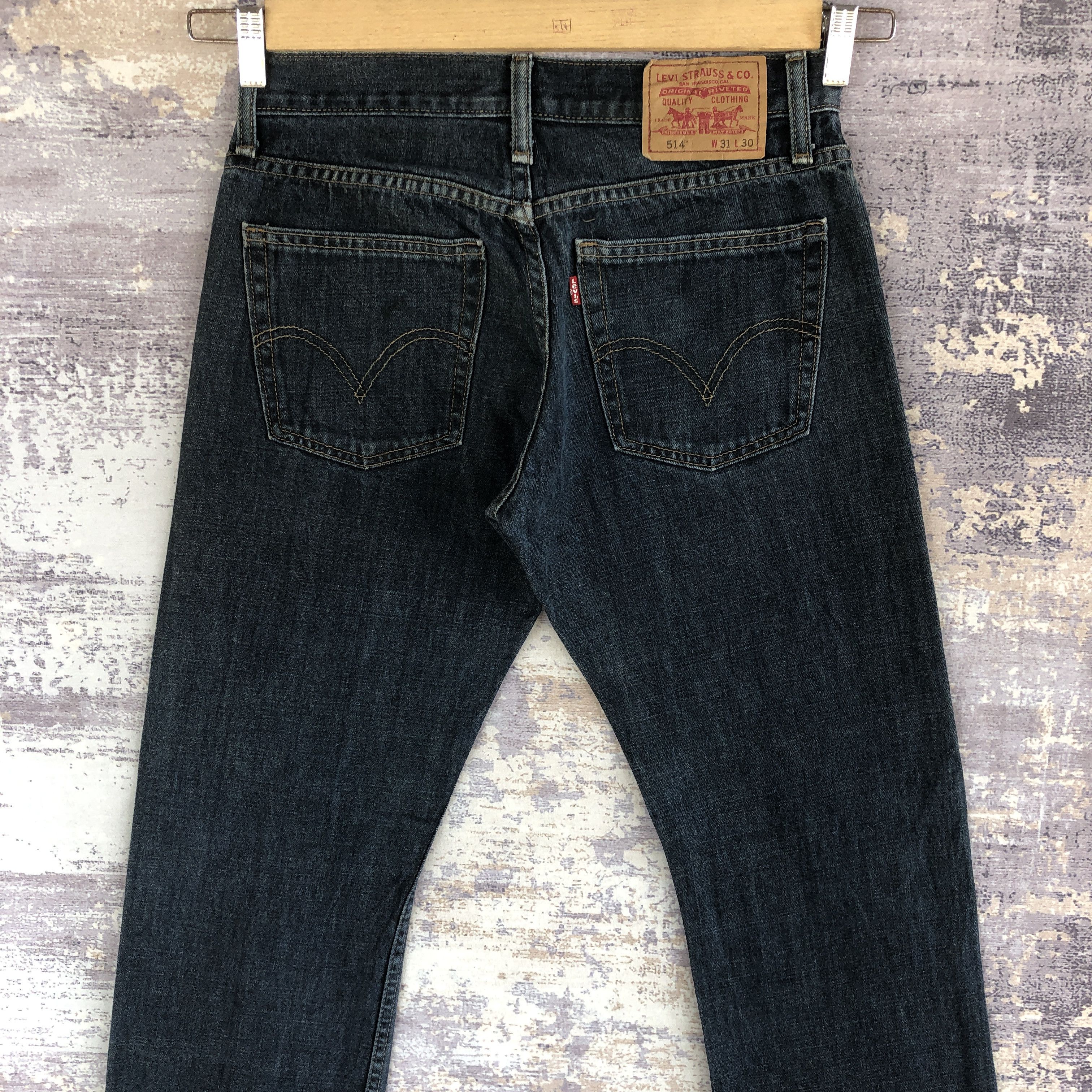 Jean Vintage Levi's Dark Blue Jeans Levis 514 Denim Pants Size 28" / US 6 / IT 42 - 4 Thumbnail