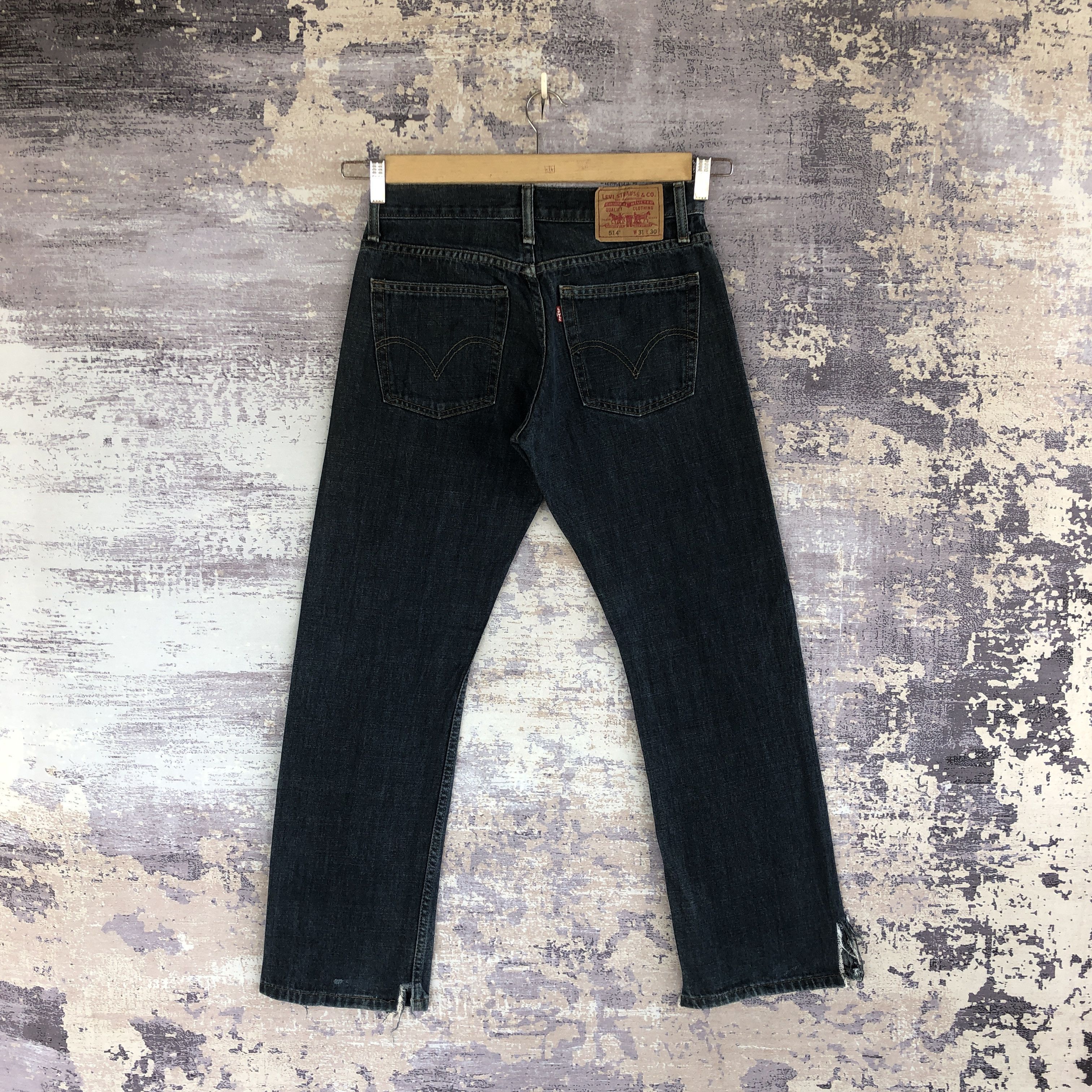 Jean Vintage Levi's Dark Blue Jeans Levis 514 Denim Pants Size 28" / US 6 / IT 42 - 2 Thumbnail