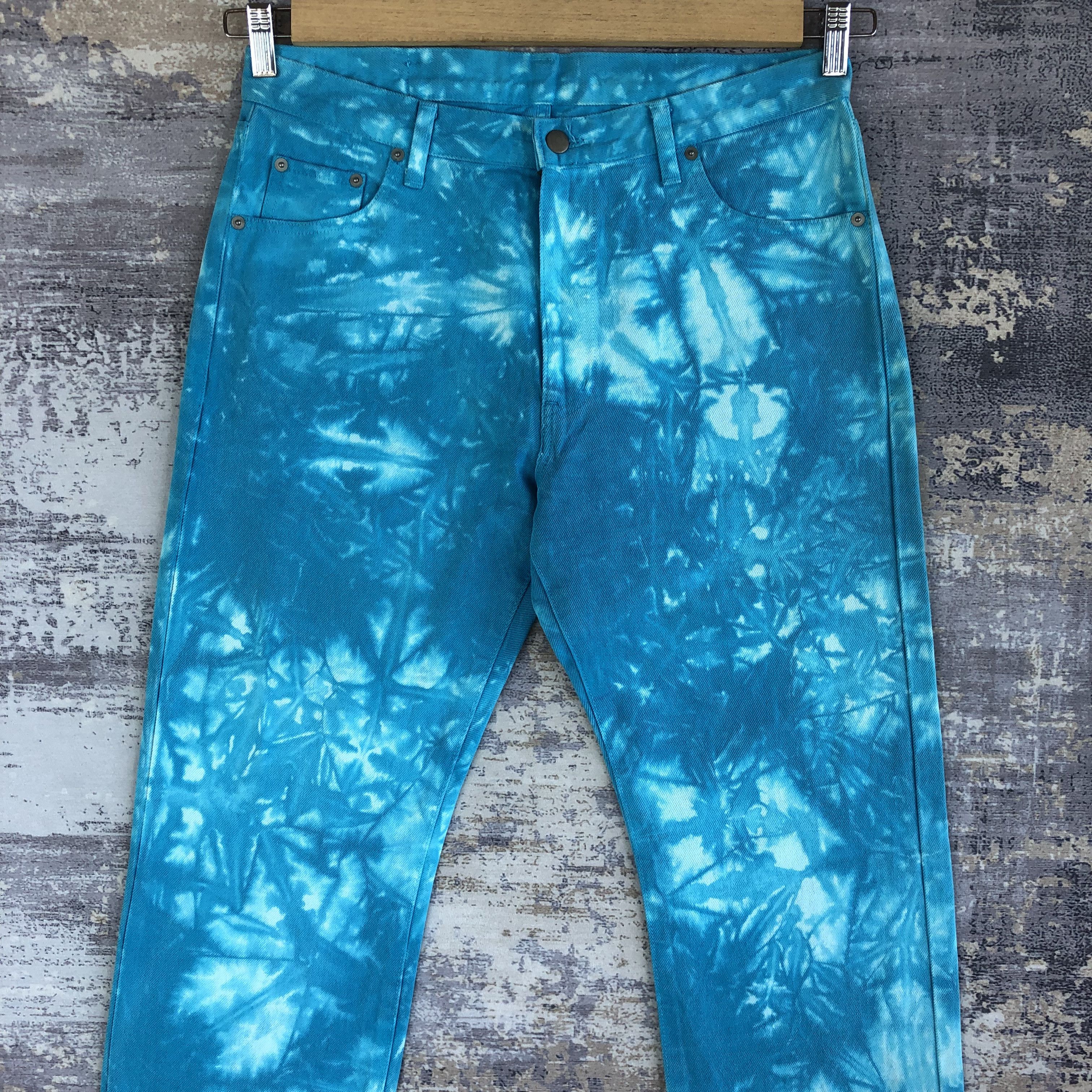 Japanese Brand Vintage Psychedelic Japanese Jeans Tie Dye Blue Denim Pants Size US 32 / EU 48 - 3 Thumbnail