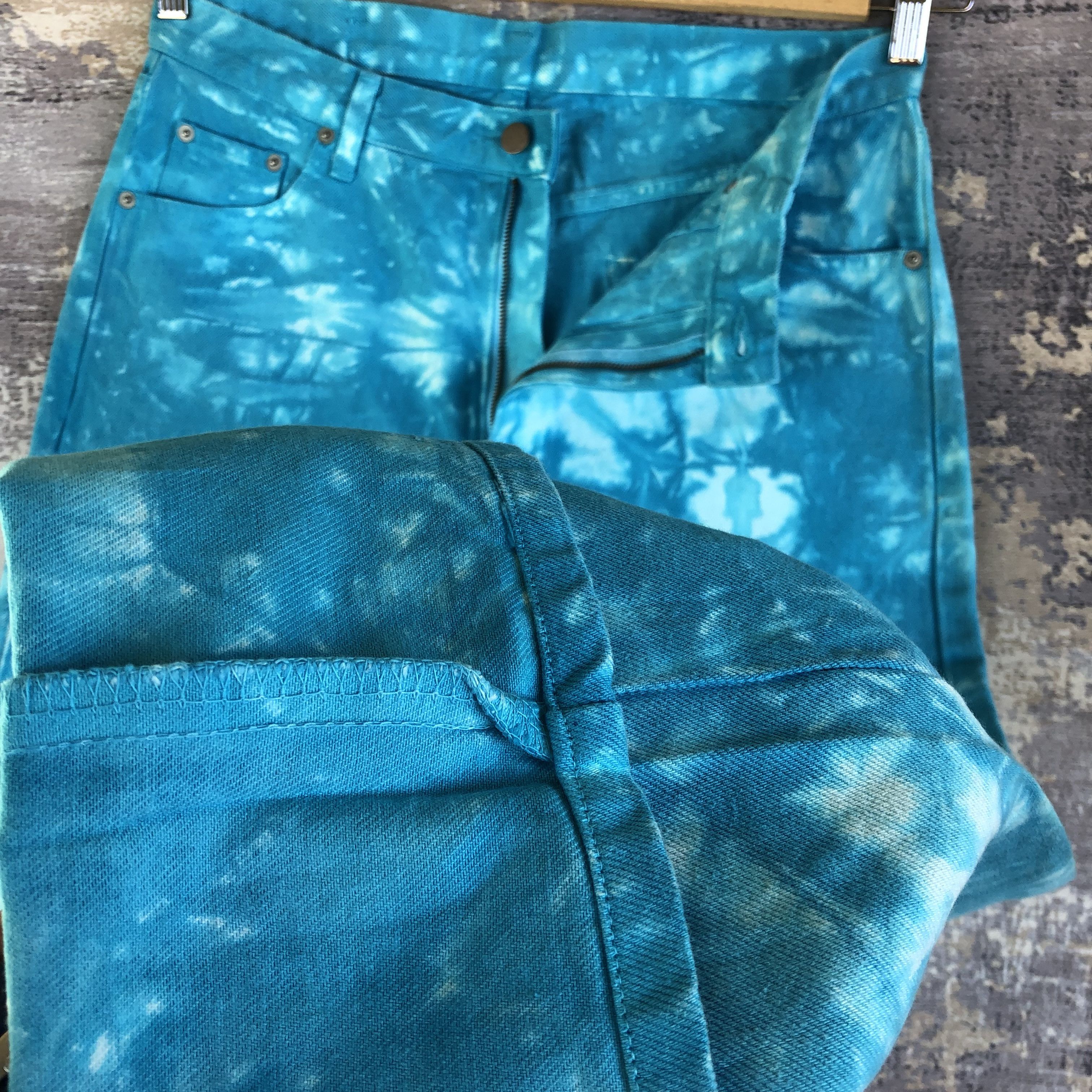 Japanese Brand Vintage Psychedelic Japanese Jeans Tie Dye Blue Denim Pants Size US 32 / EU 48 - 8 Thumbnail