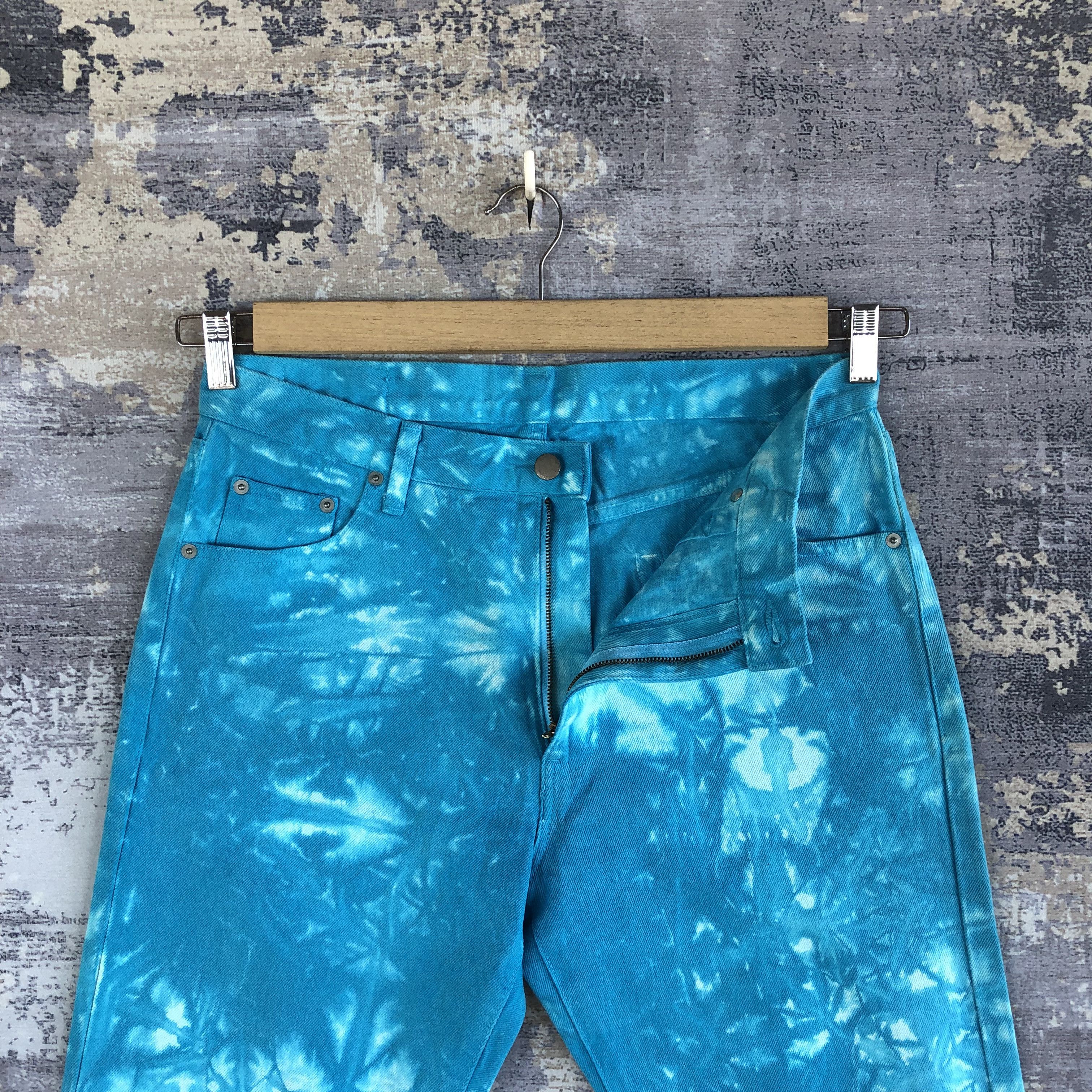 Japanese Brand Vintage Psychedelic Japanese Jeans Tie Dye Blue Denim Pants Size US 32 / EU 48 - 6 Thumbnail